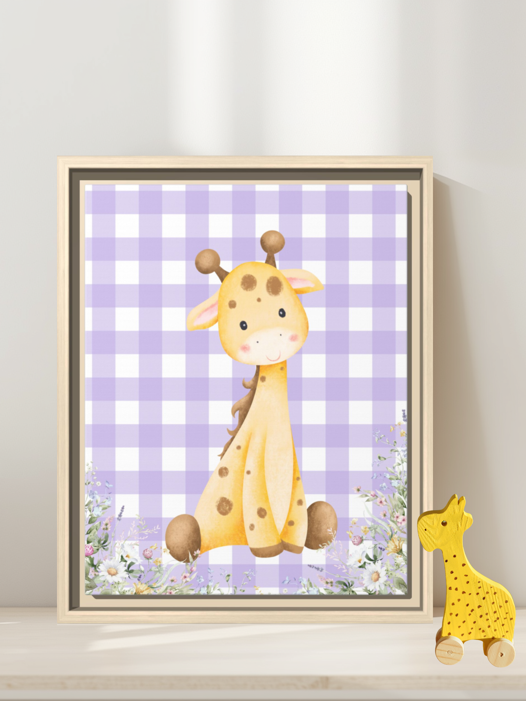 Cute Giraffe Nursery Art Canvas | Safari Nursery Decor