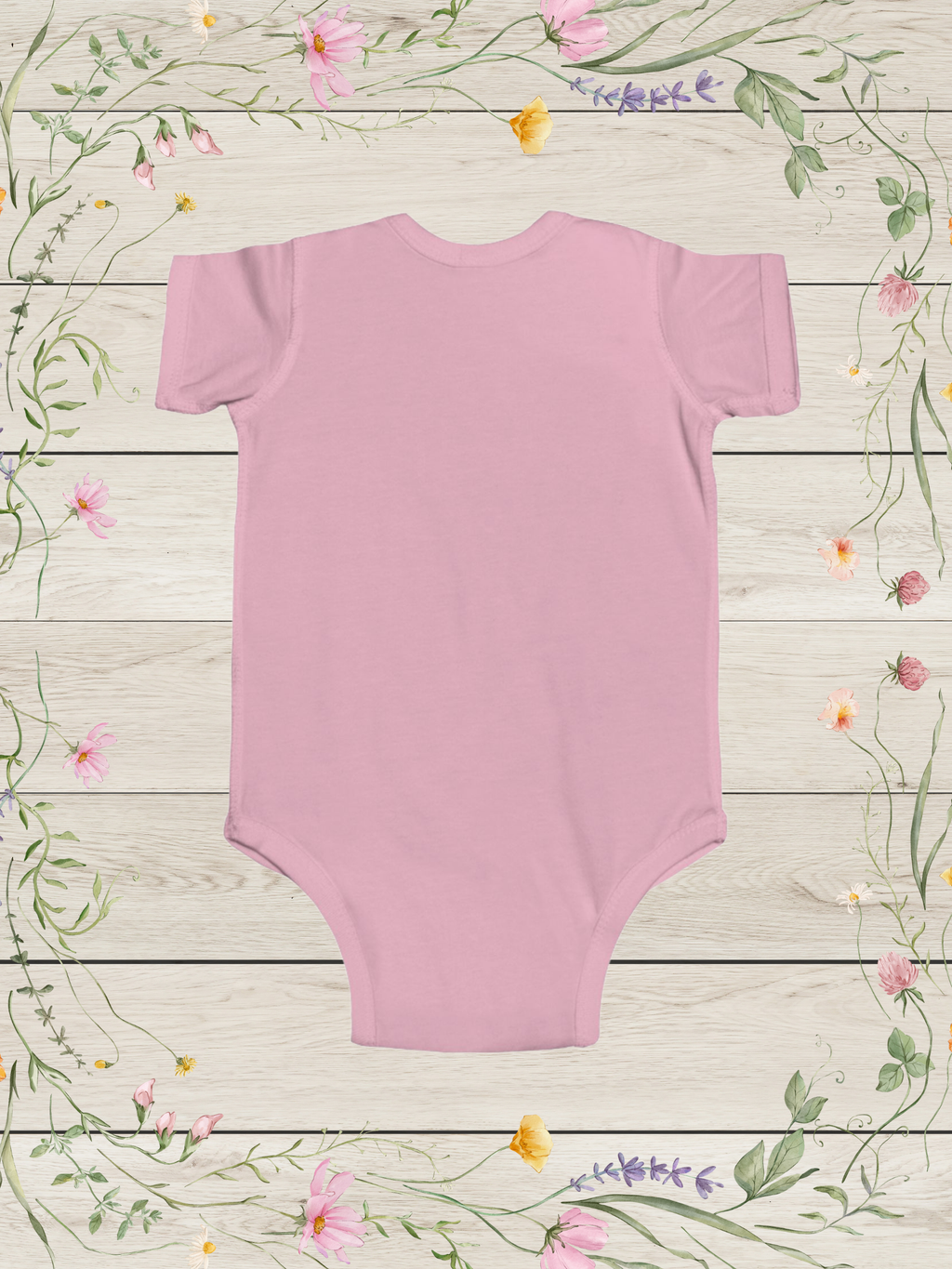 Pink Baby Duck Floral Girl Onesie | Cute Baby Outfit for Infant Girls