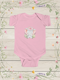 Floral Baby Elephant Bodysuit | Baby Girl Onesies