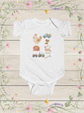 Farm Animals Graphic Infant Bodysuit | Chick, Cow, Barn, Tractor
