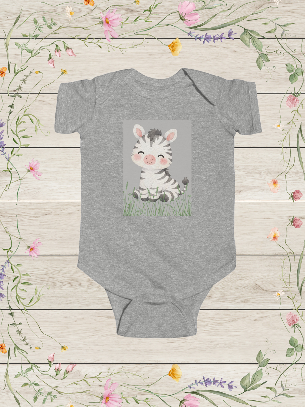Baby Zebra Infant Fine Jersey Bodysuit | Baby Onesies