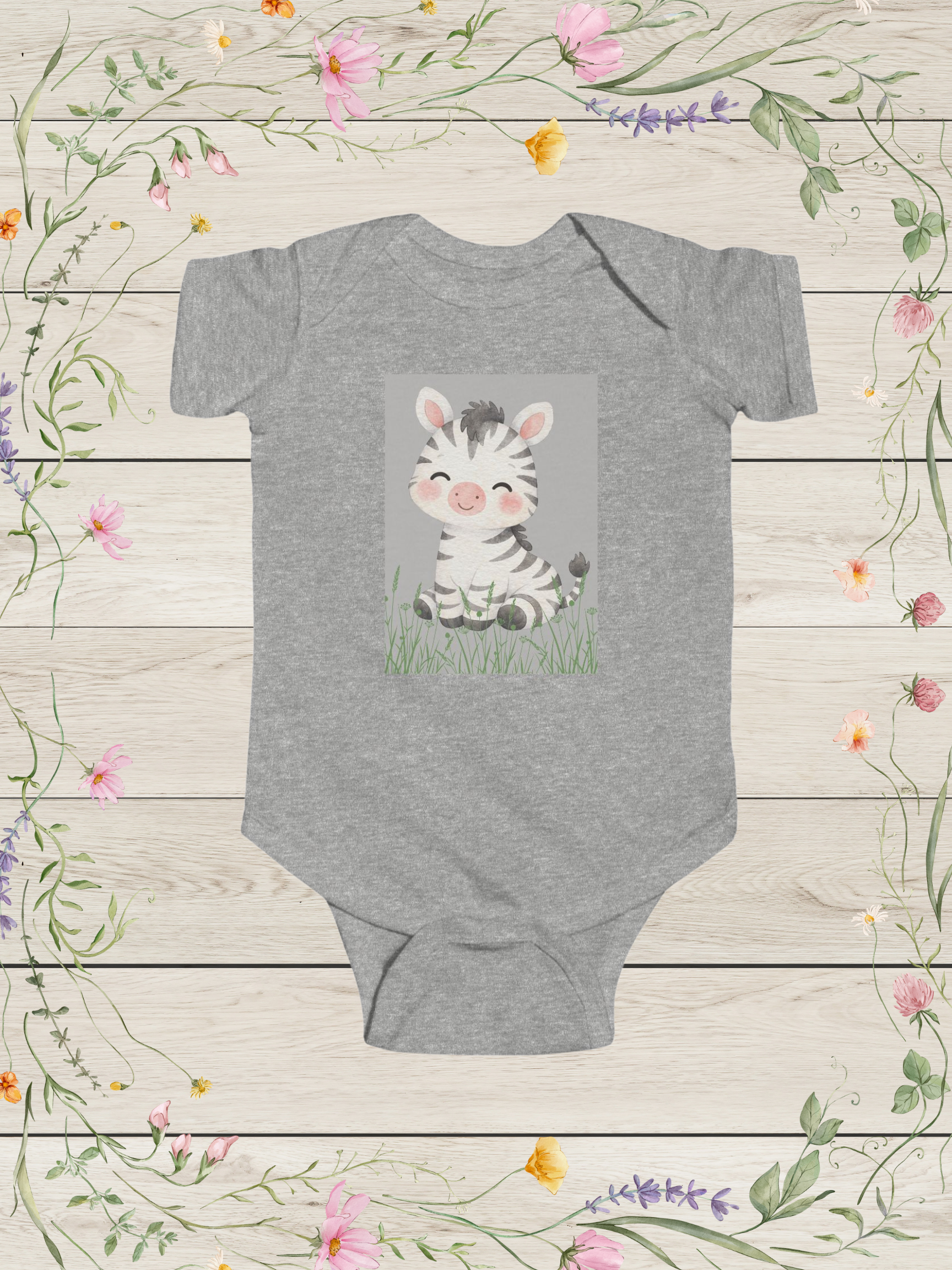 Baby Zebra Infant Fine Jersey Bodysuit | Baby Onesies