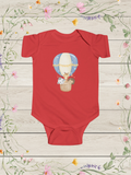 Baby Animal Friends Hot Air Balloon Jersey Bodysuit | Baby Onesies