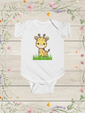 Giraffe White Infant Fine Jersey Bodysuit |  Cute Baby Clothes Newborn