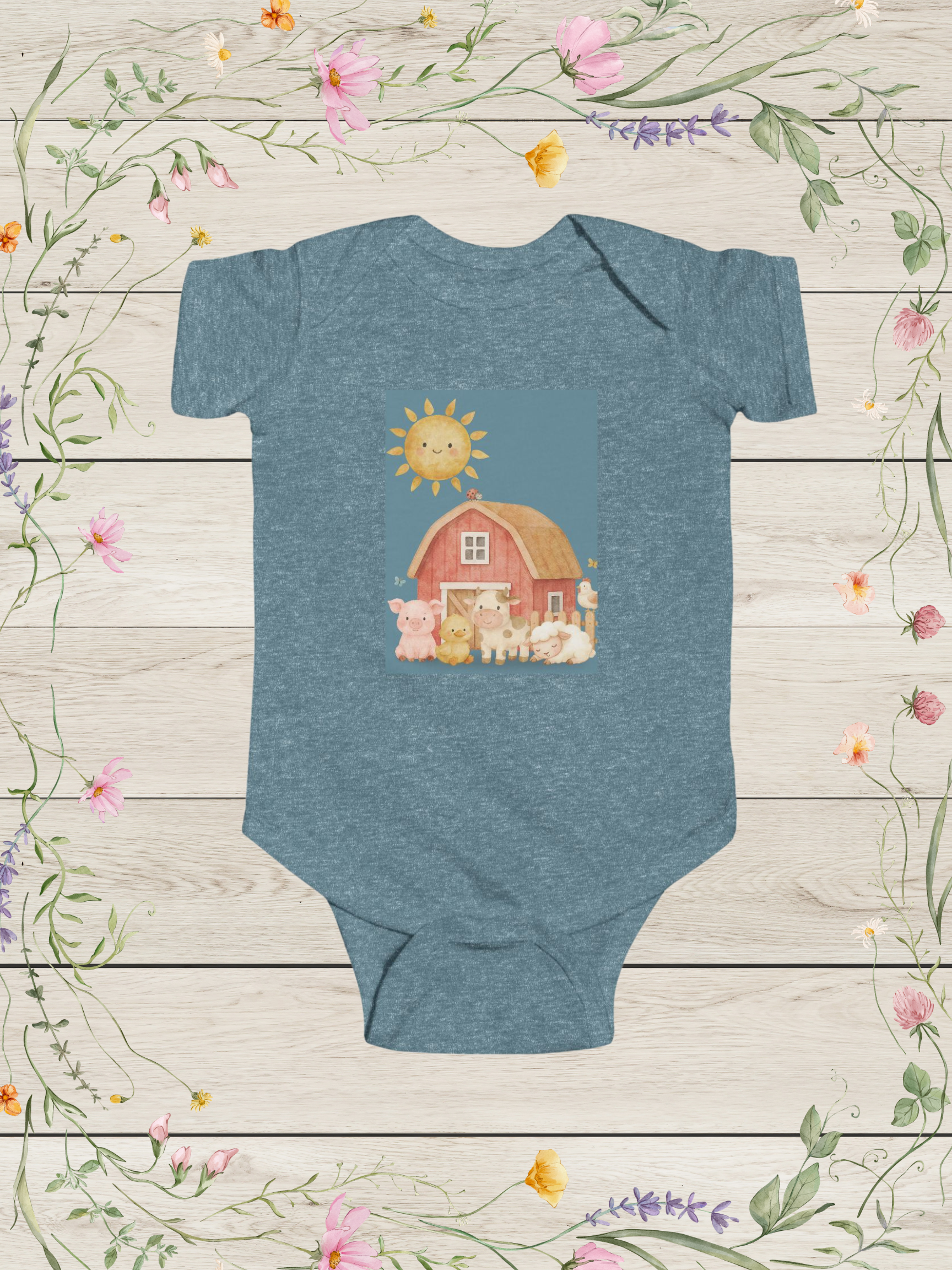 Barn Friends Infant Fine Jersey Bodysuit | Cute Baby Outfits