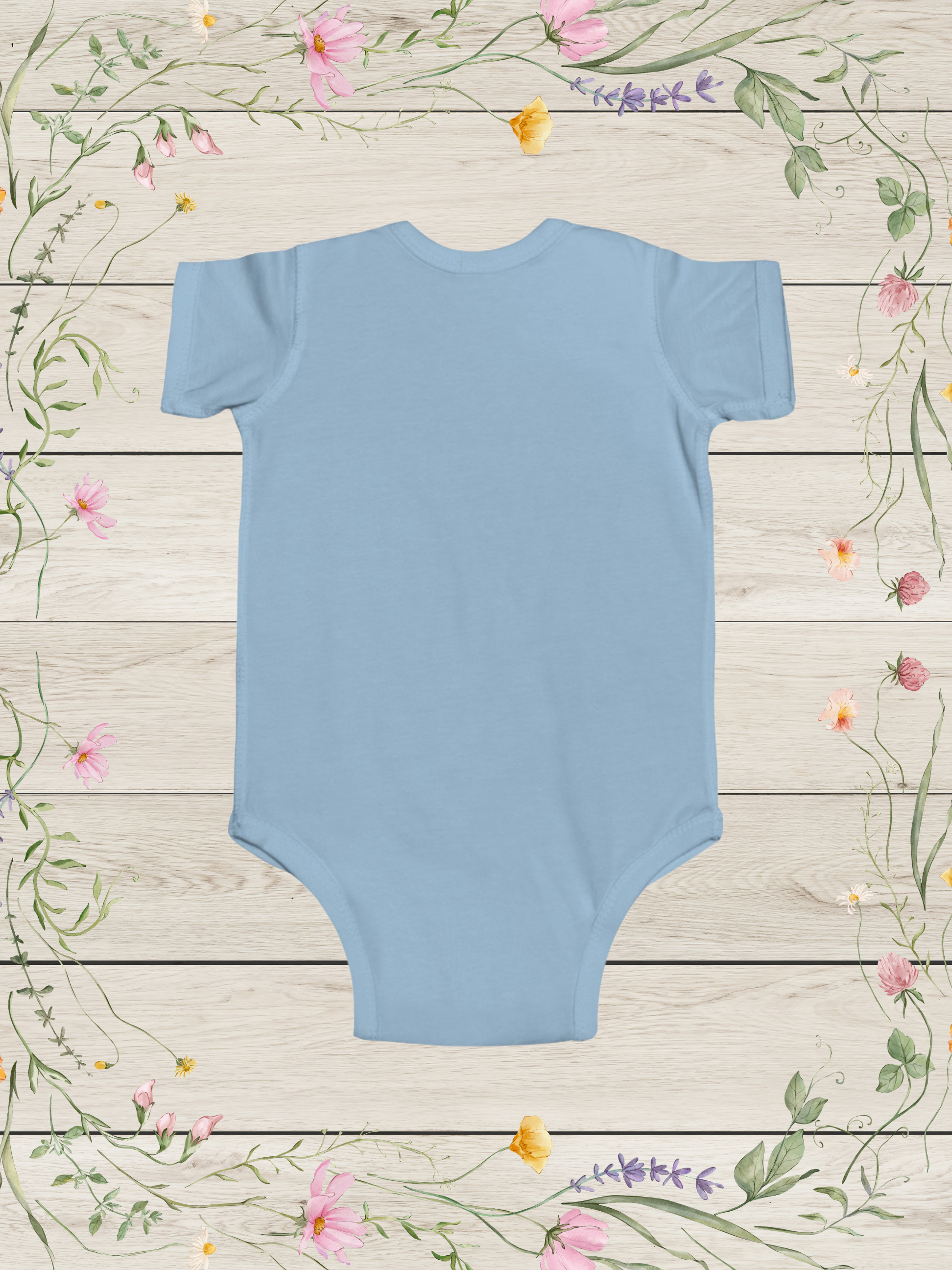 Floral Crown Baby Hippo Bodysuit | Cute Baby Onesies