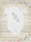 Teddy Bear Ribbon Bodysuit | Cute Baby Onesies | Infant Clothes