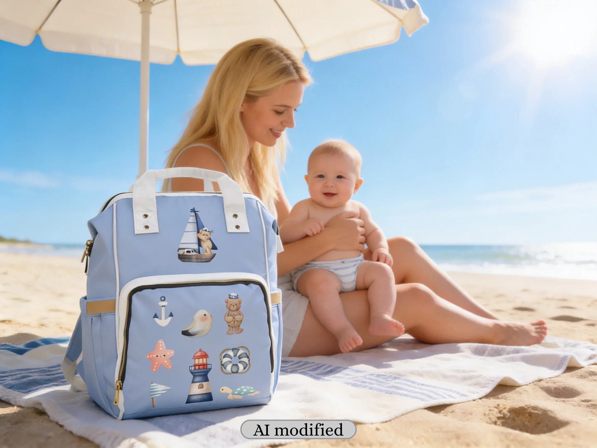 Diaper Bag Packpack | Nautical Nursery Decoration