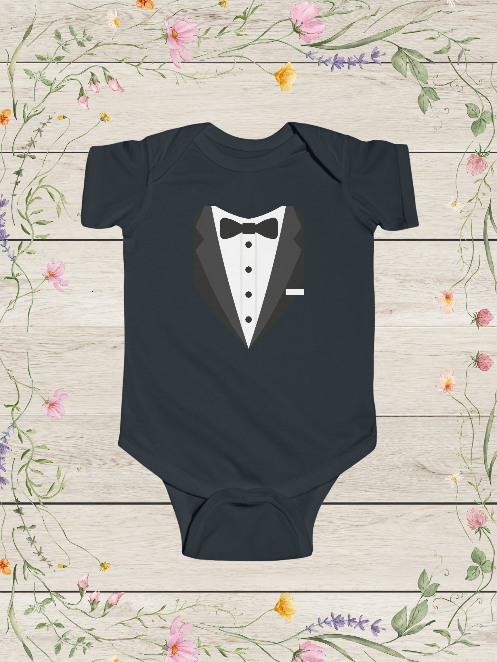 First Lil' Tuxedo Infant Fine Jersey Bodysuit | Baby Boy Clothing