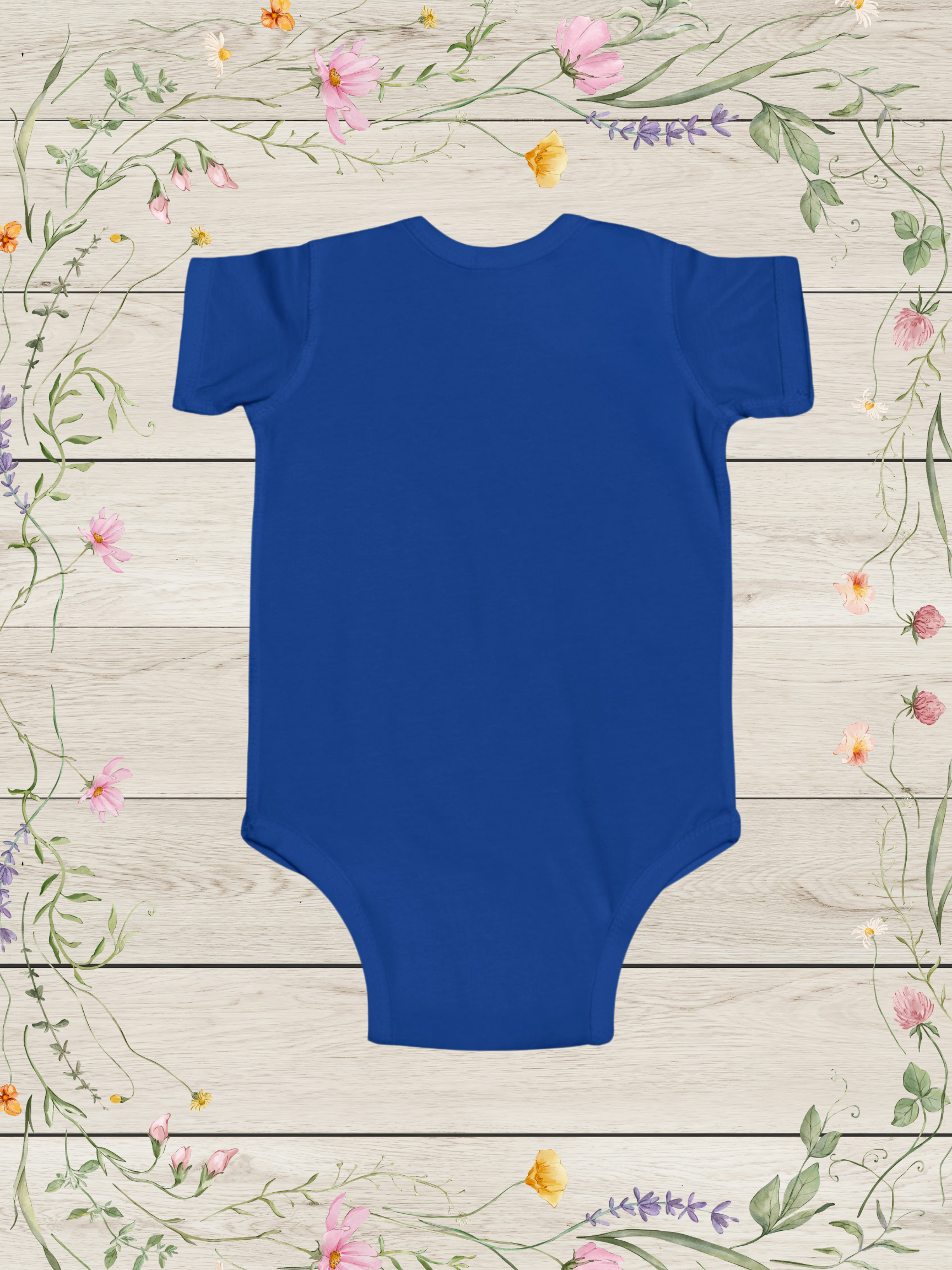 Flying Bear Royal Blue Fine Jersey Bodysuit |  Newborn Baby Clothes