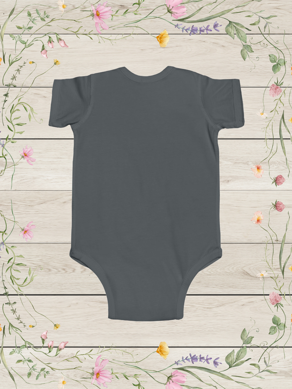 Cute Baby Hippo Bodysuit | Floral Nursery Animal Infant Onesie