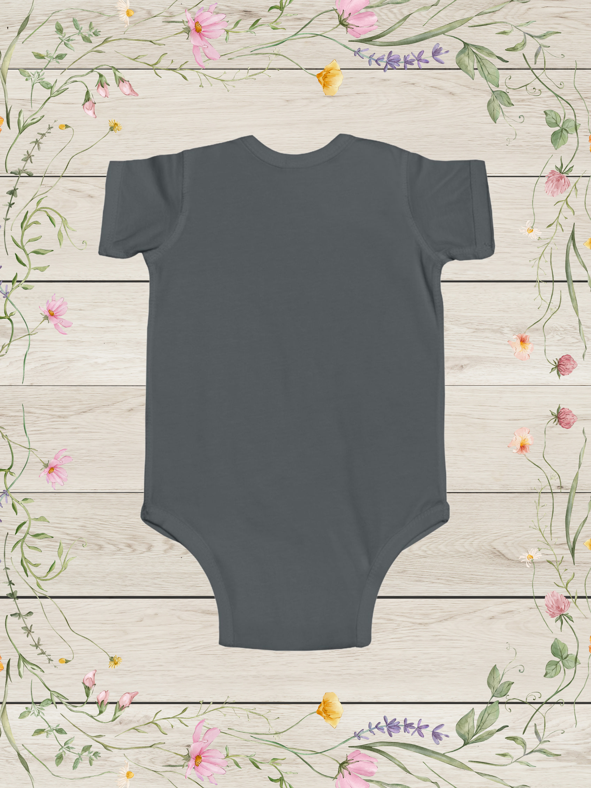 Cute Baby Hippo Bodysuit | Floral Nursery Animal Infant Onesie