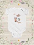 Floral Cowboy Boot and Hat Infant Bodysuit | Baby Western Onesie