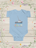 Tug Boat Blue Infant Fine Jersey Bodysuit |  Baby Boy Onesies