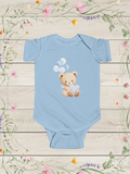 Teddy Bear Blue Infant Fine Jersey Bodysuit | Baby Boy Clothing
