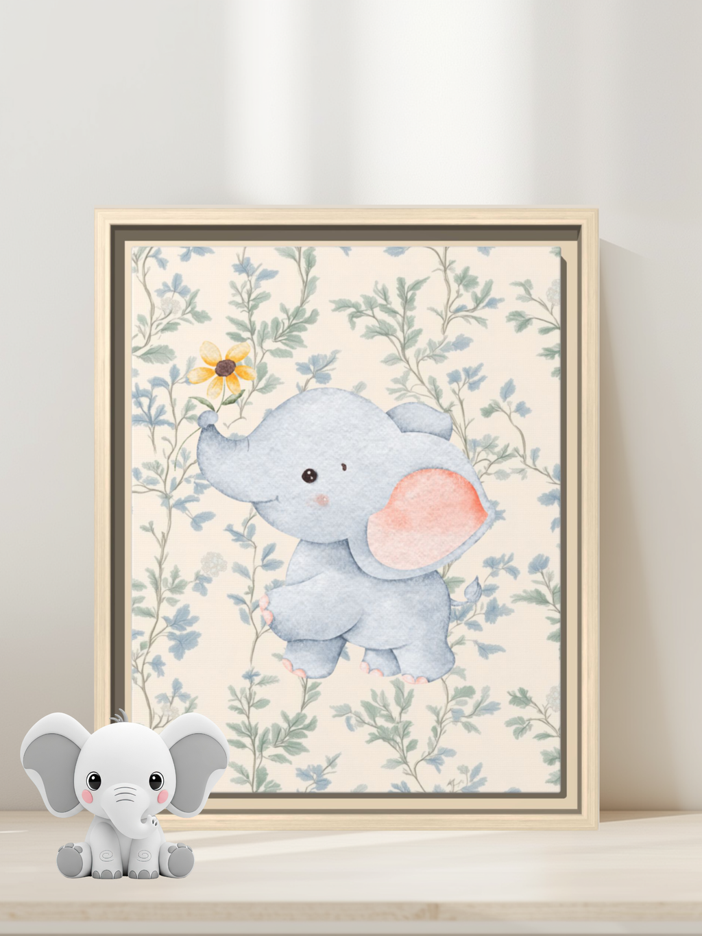 Watercolor Baby Elephant Themed Nursery Art | Safari Nursery Decor