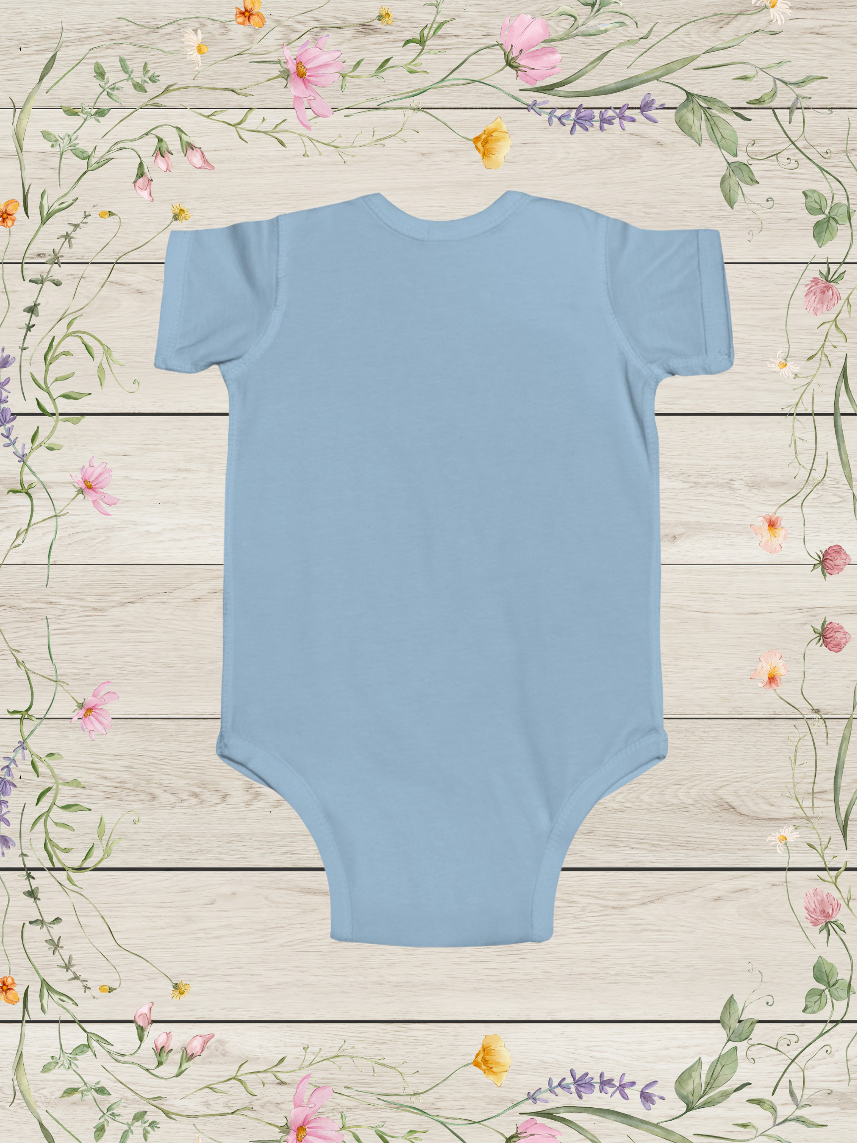 Teddy Bear Blue Infant Fine Jersey Bodysuit | Baby Boy Clothing