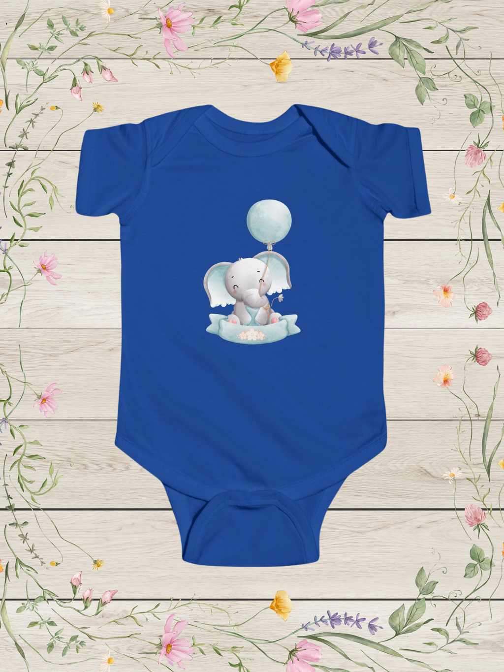 Baby Elephant Balloon Romper | Baby Boy Onesies