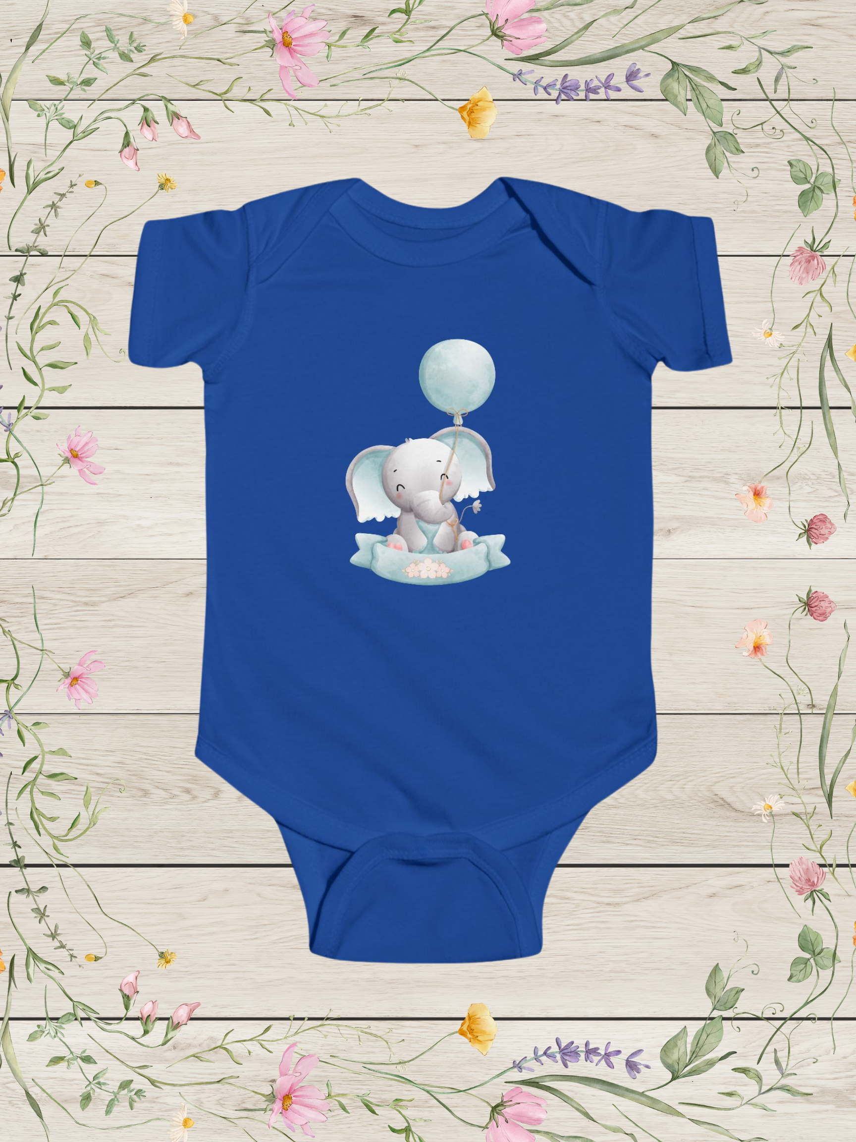 Baby Elephant Balloon Romper | Baby Boy Onesies