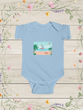 Seaside Blue Infant Fine Jersey Bodysuit | Baby Onesies