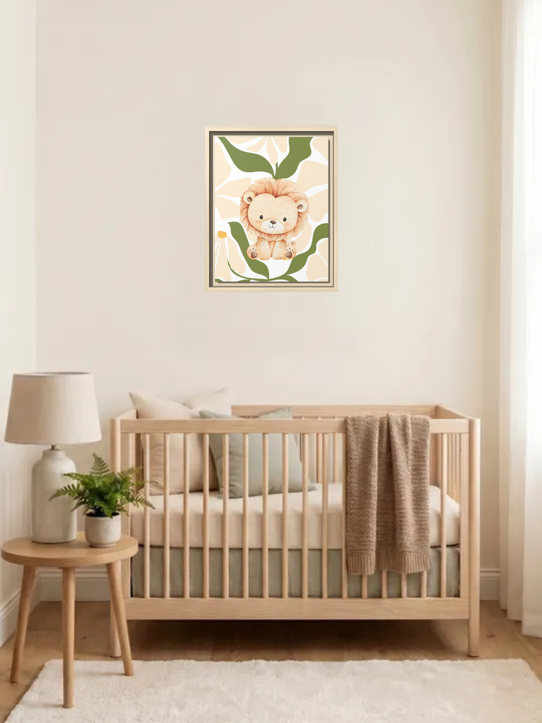 Cute Watercolor Lion Nursery Wall Art | Safari Nursery Decor