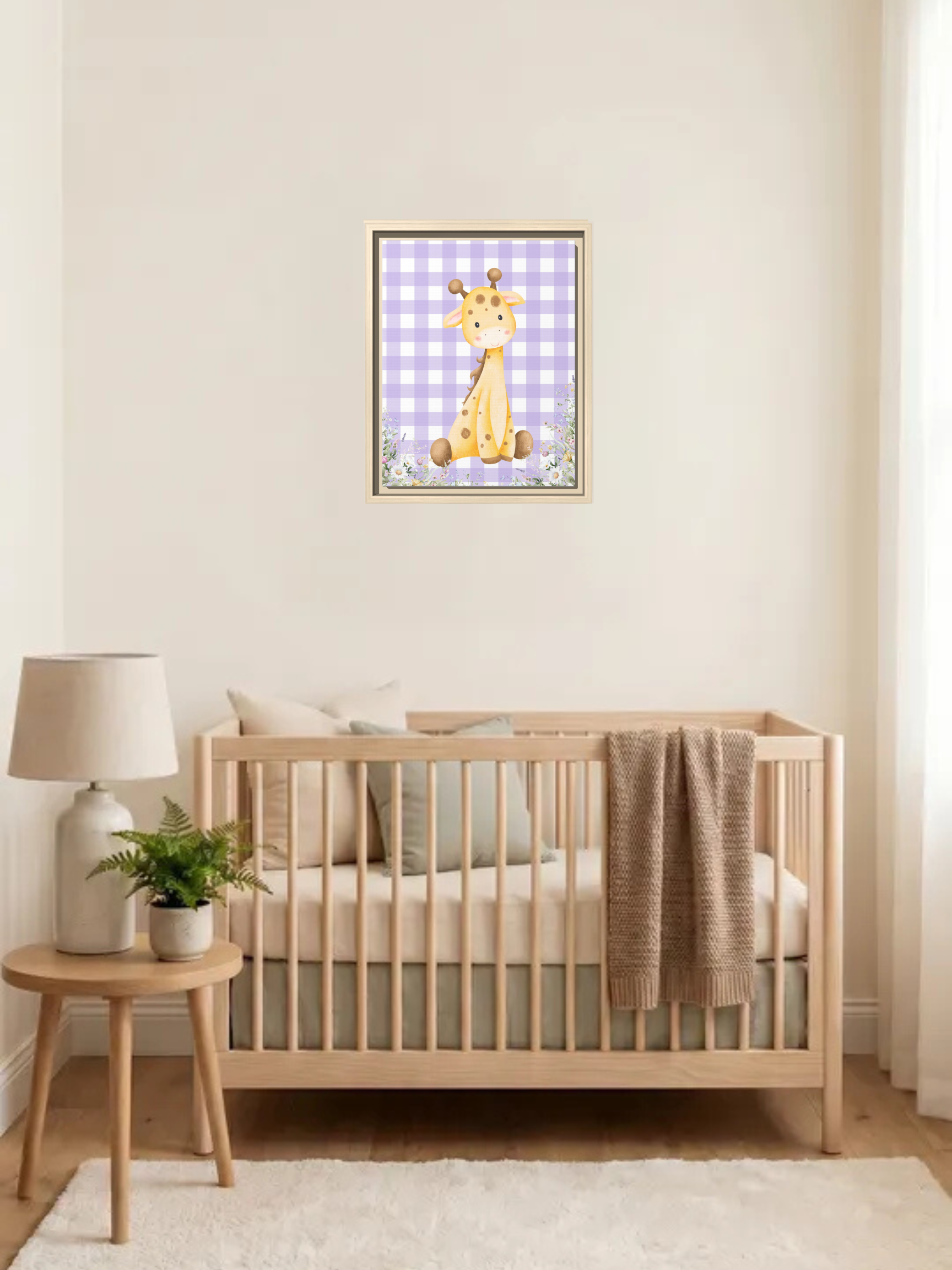 Cute Giraffe Nursery Art Canvas | Safari Nursery Decor