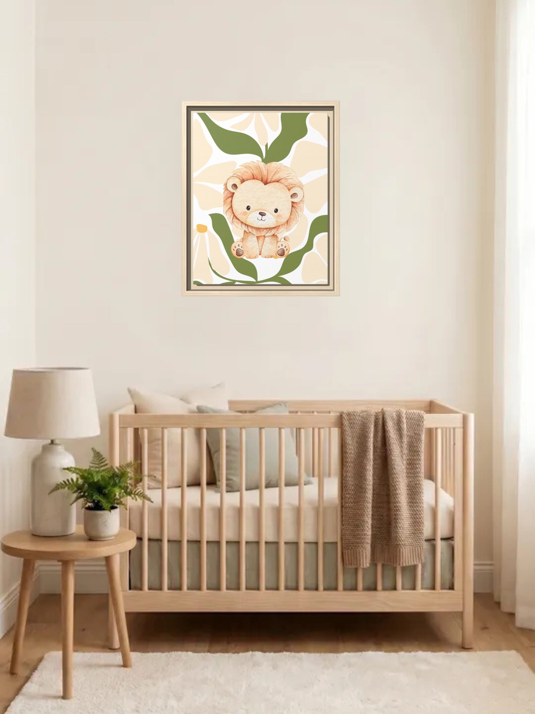 Cute Watercolor Lion Nursery Wall Art | Safari Nursery Decor