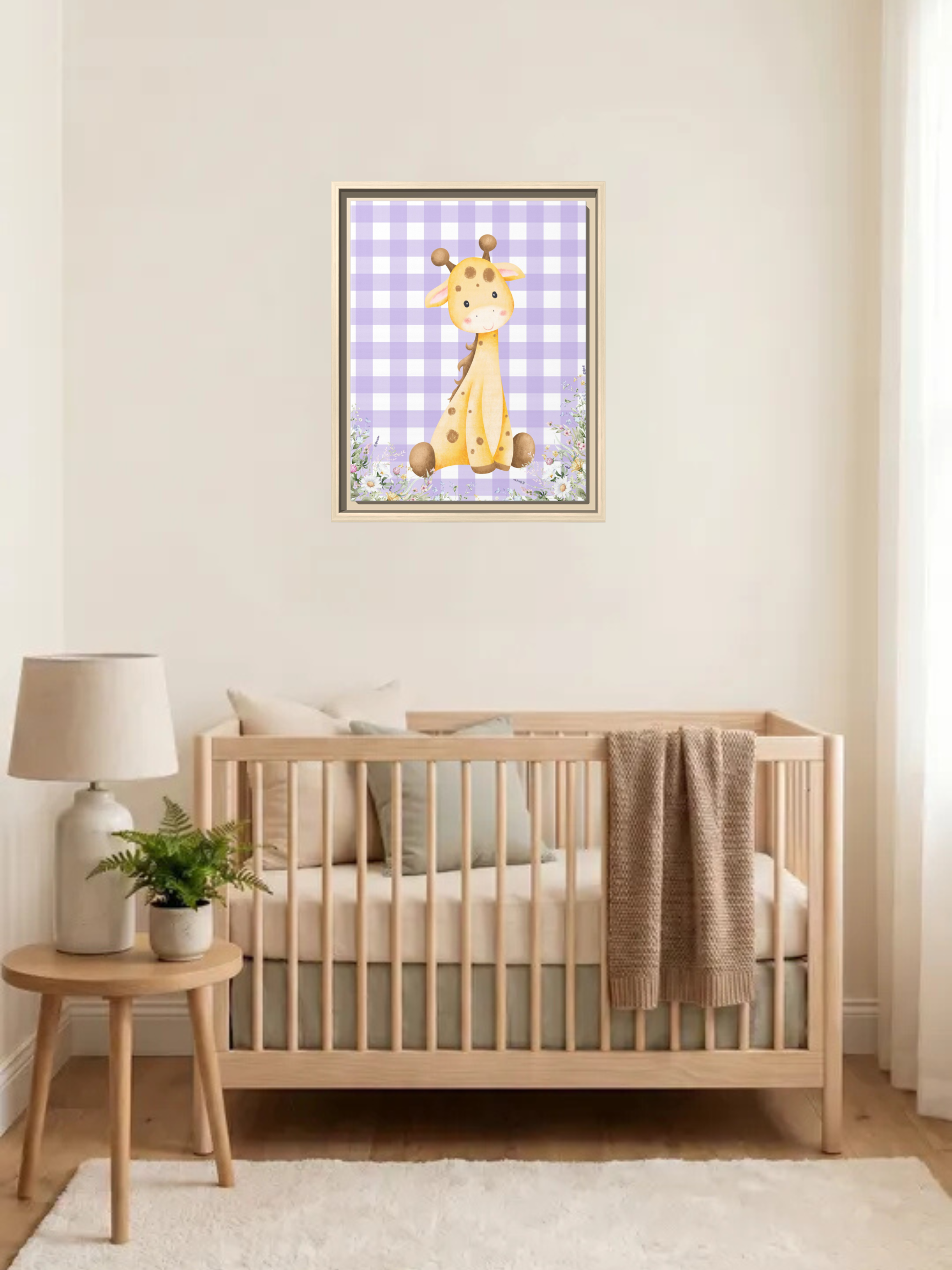 Cute Giraffe Nursery Art Canvas | Safari Nursery Decor