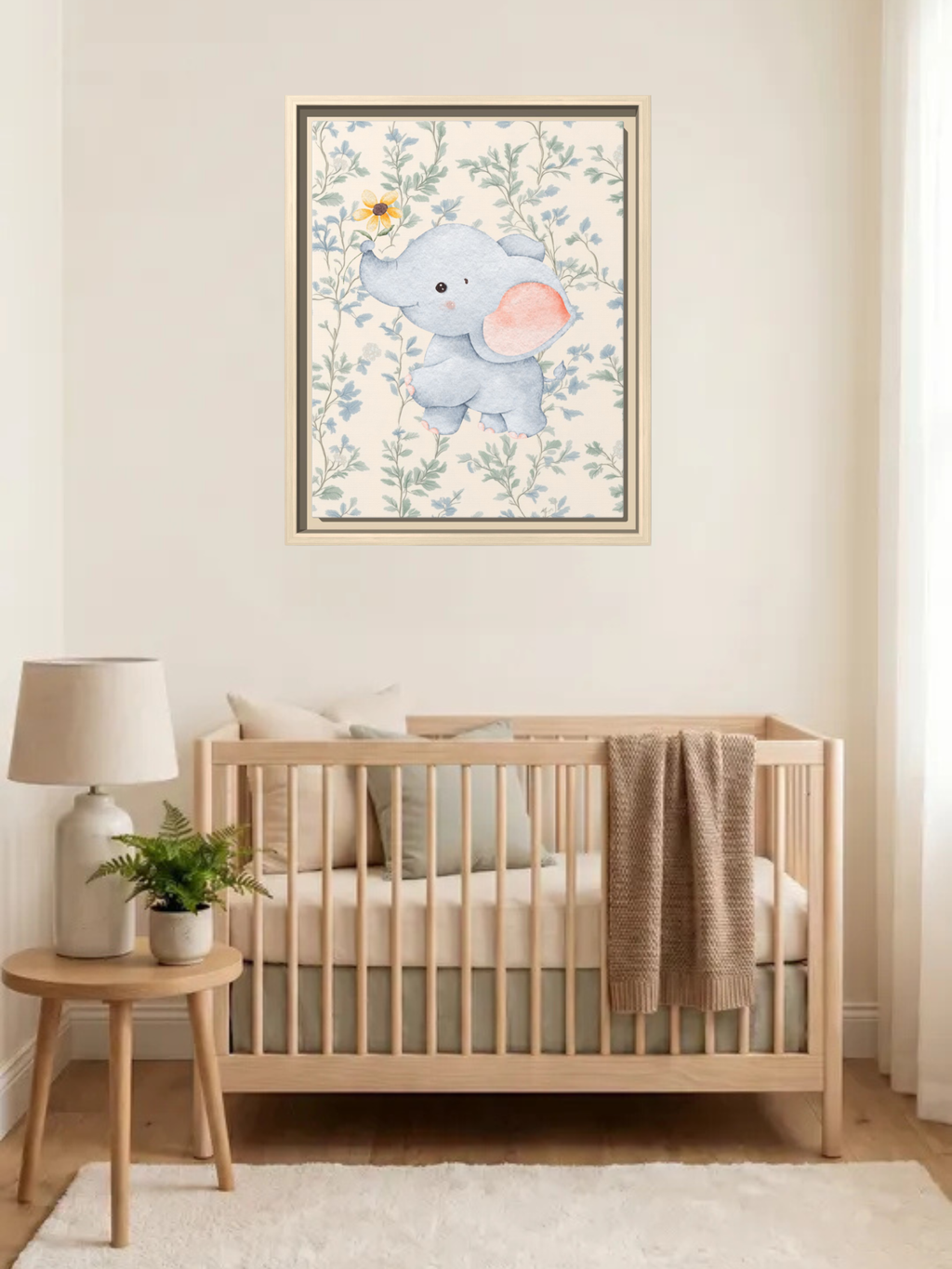 Watercolor Baby Elephant Themed Nursery Art | Safari Nursery Decor