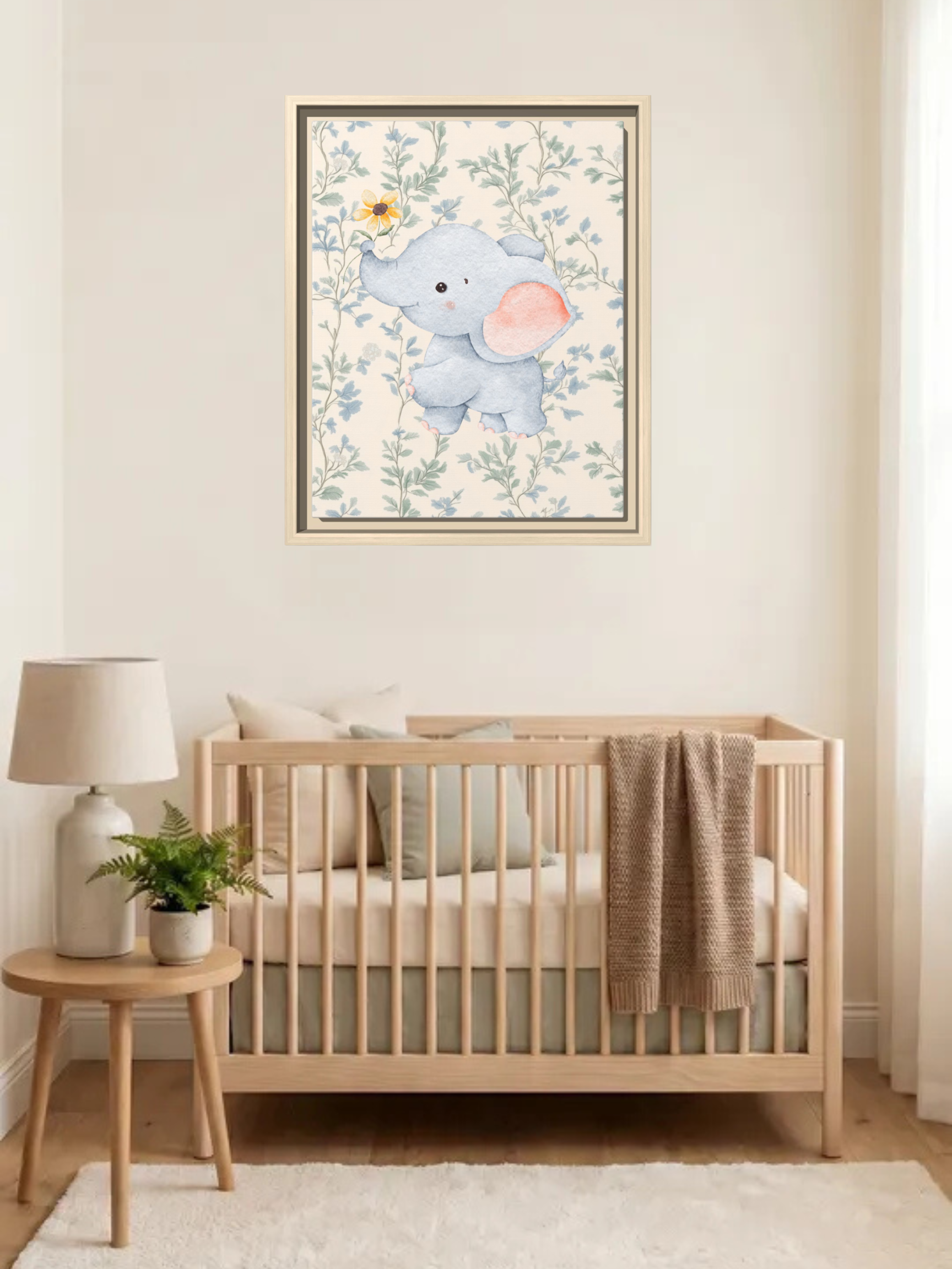 Watercolor Baby Elephant Themed Nursery Art | Safari Nursery Decor