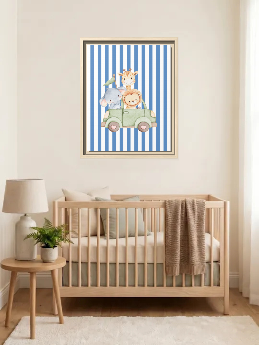 Safari Animal Trio Nursery Art | Baby Room Artwork