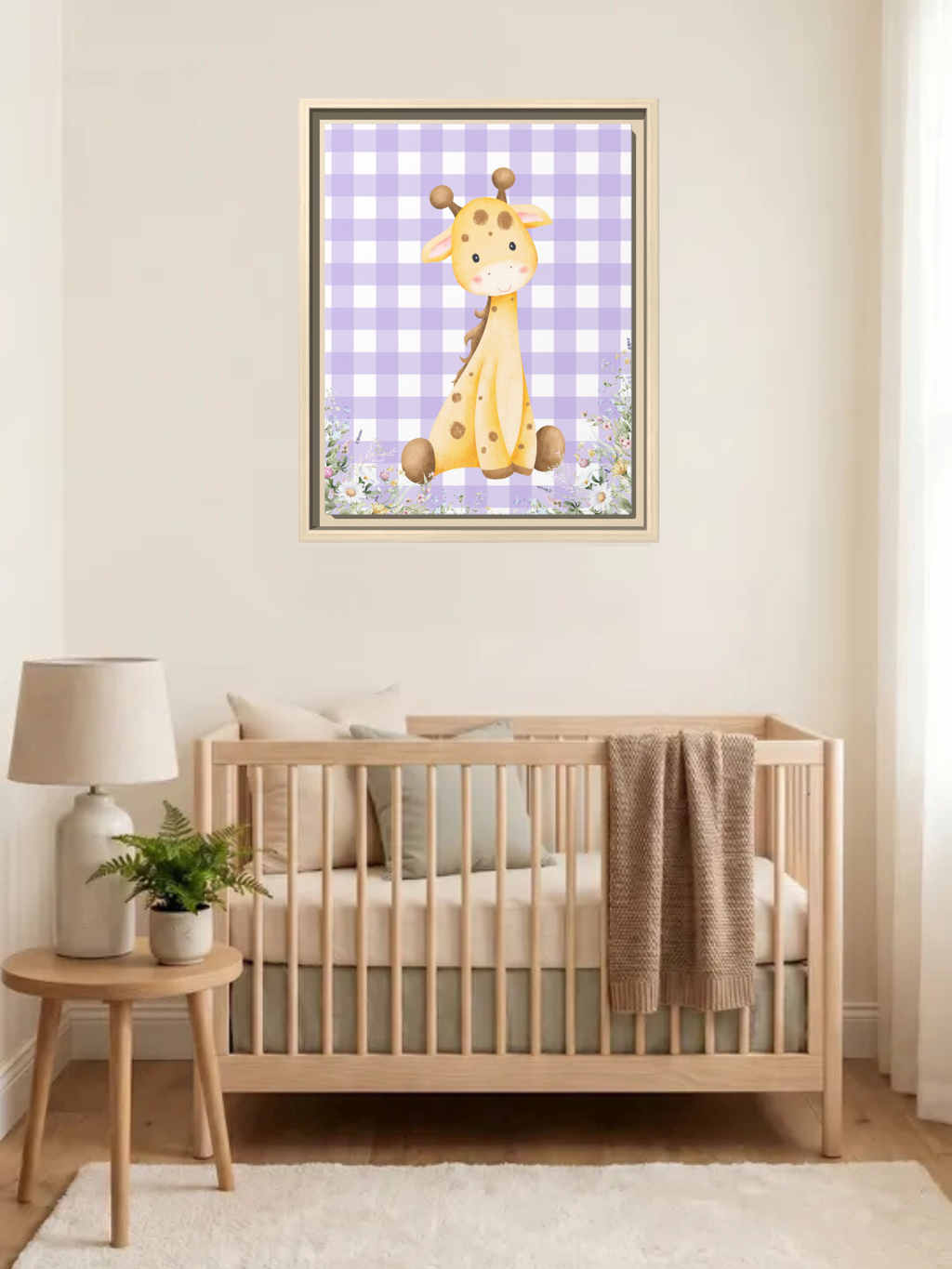 Cute Giraffe Nursery Art Canvas | Safari Nursery Decor