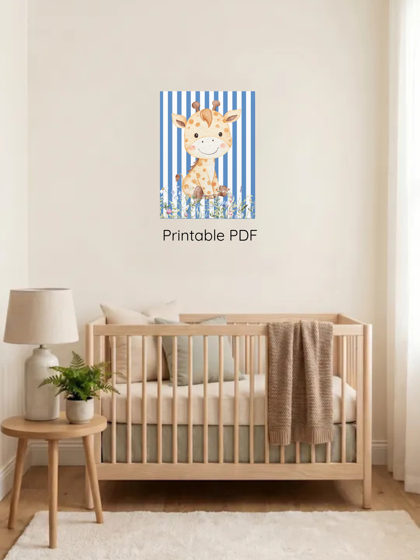 Cute Giraffe Nursery Art | Safari Nursery Decor
