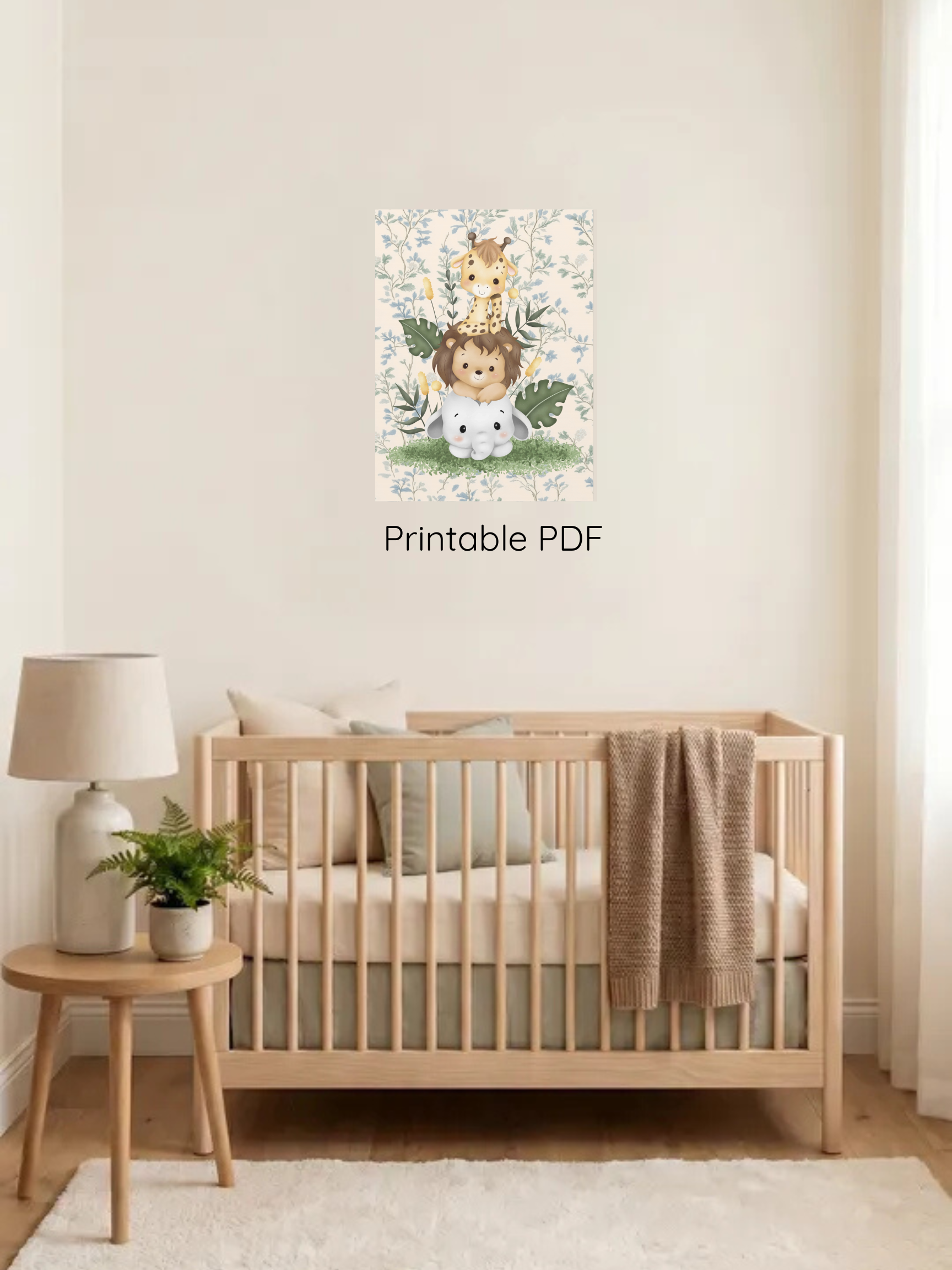Baby Animal Friends Forest Art | Safari Nursery Decor