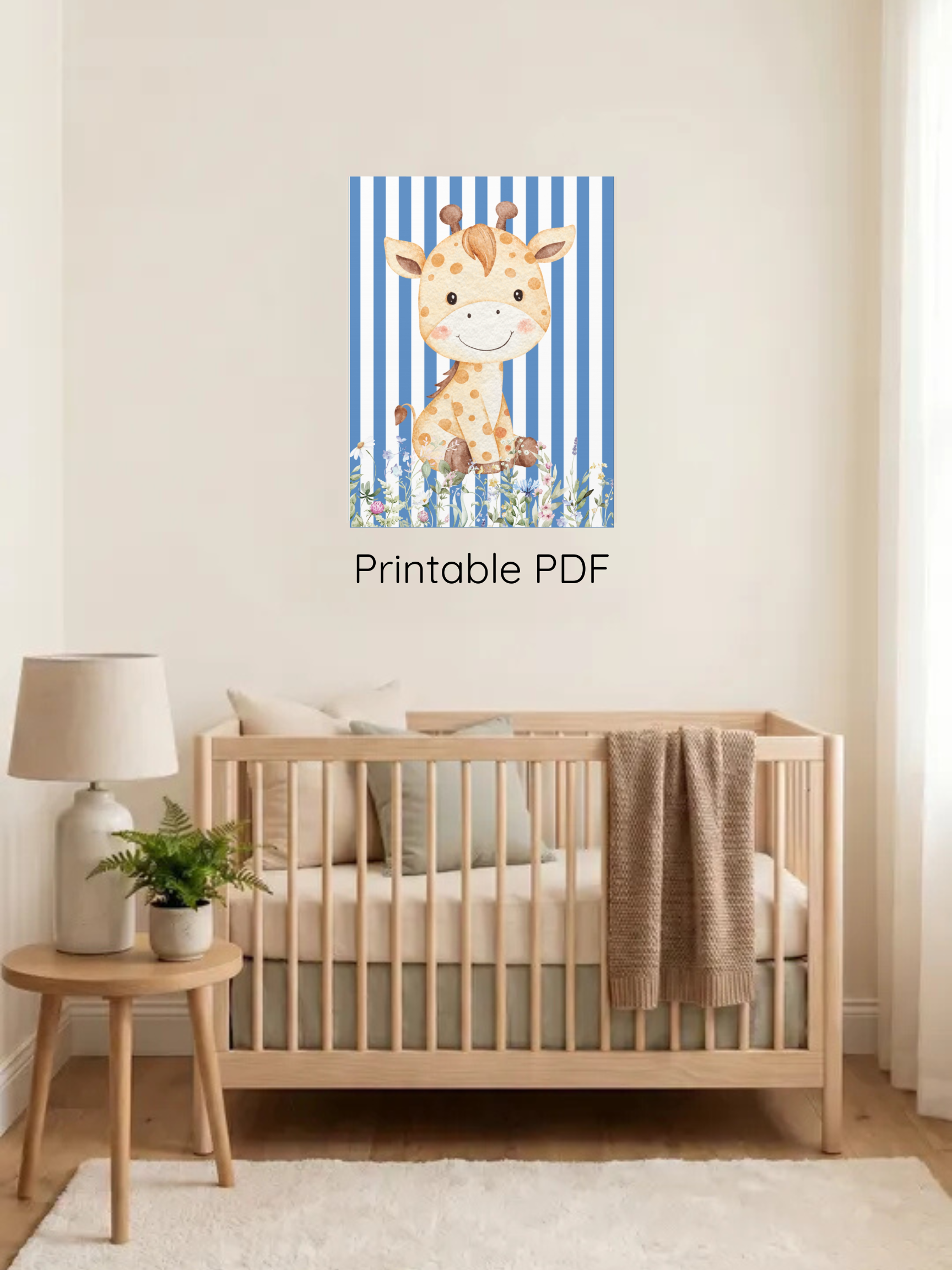 Cute Giraffe Nursery Art | Safari Nursery Decor