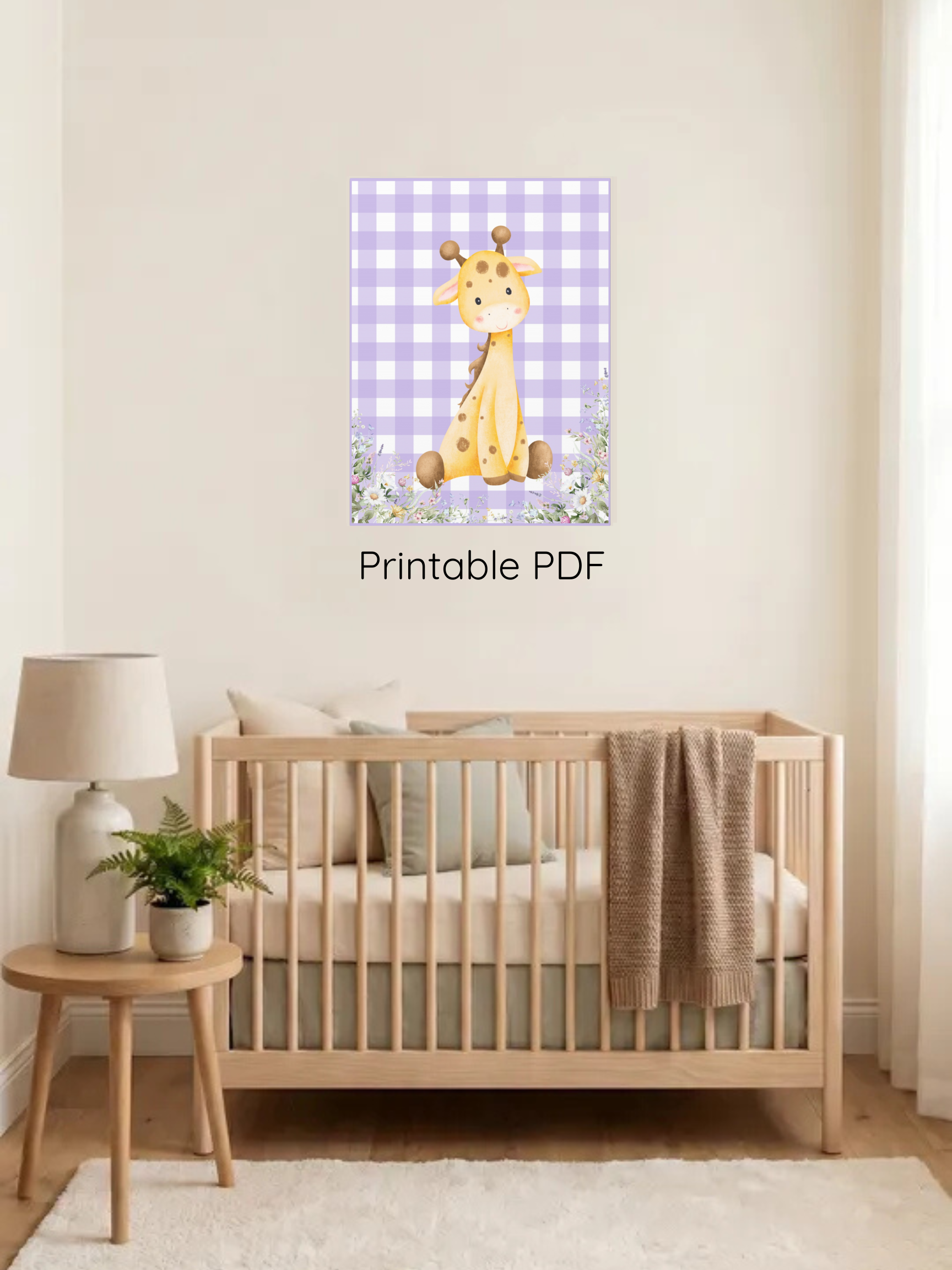 Cute Giraffe Nursery Art Canvas | Safari Nursery Decor