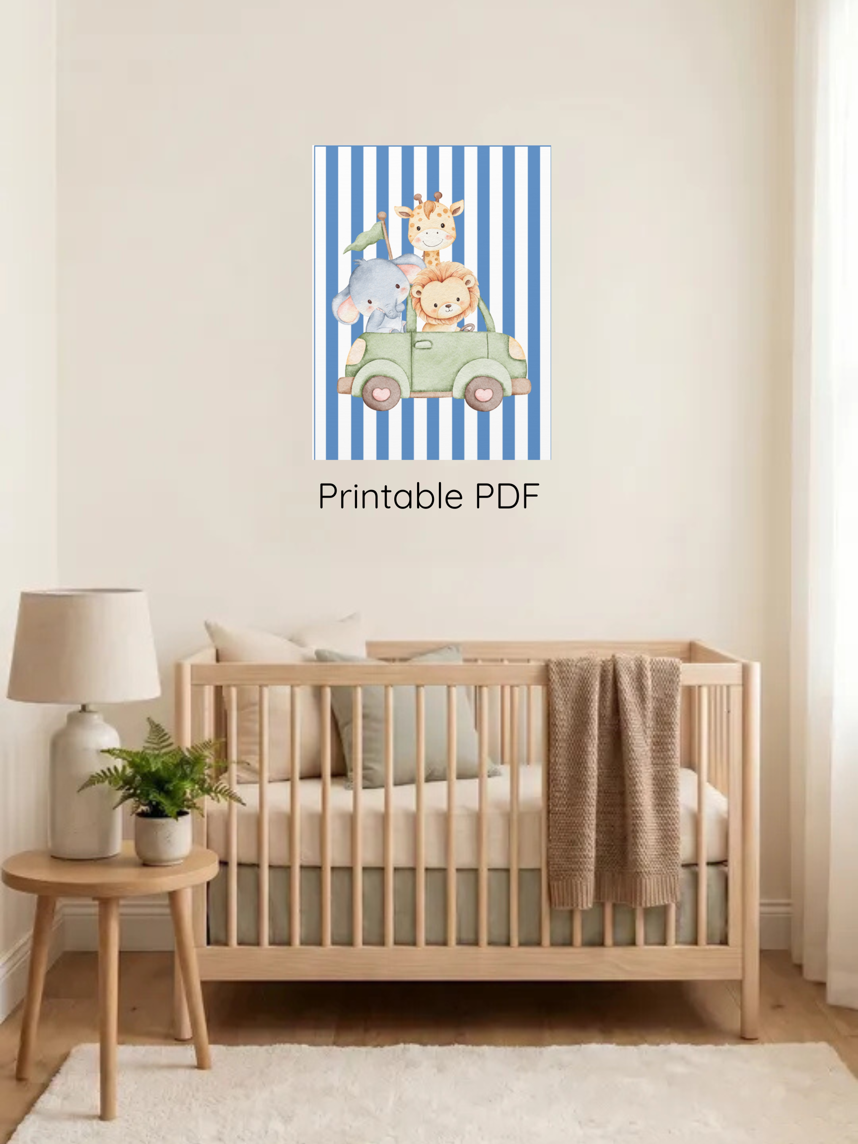 Safari Animal Trio Nursery Art | Baby Room Artwork