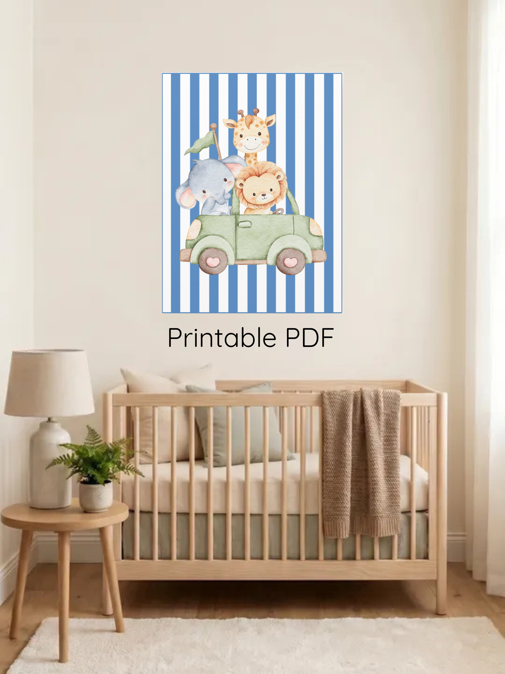 Safari Animal Trio Nursery Art | Baby Room Artwork