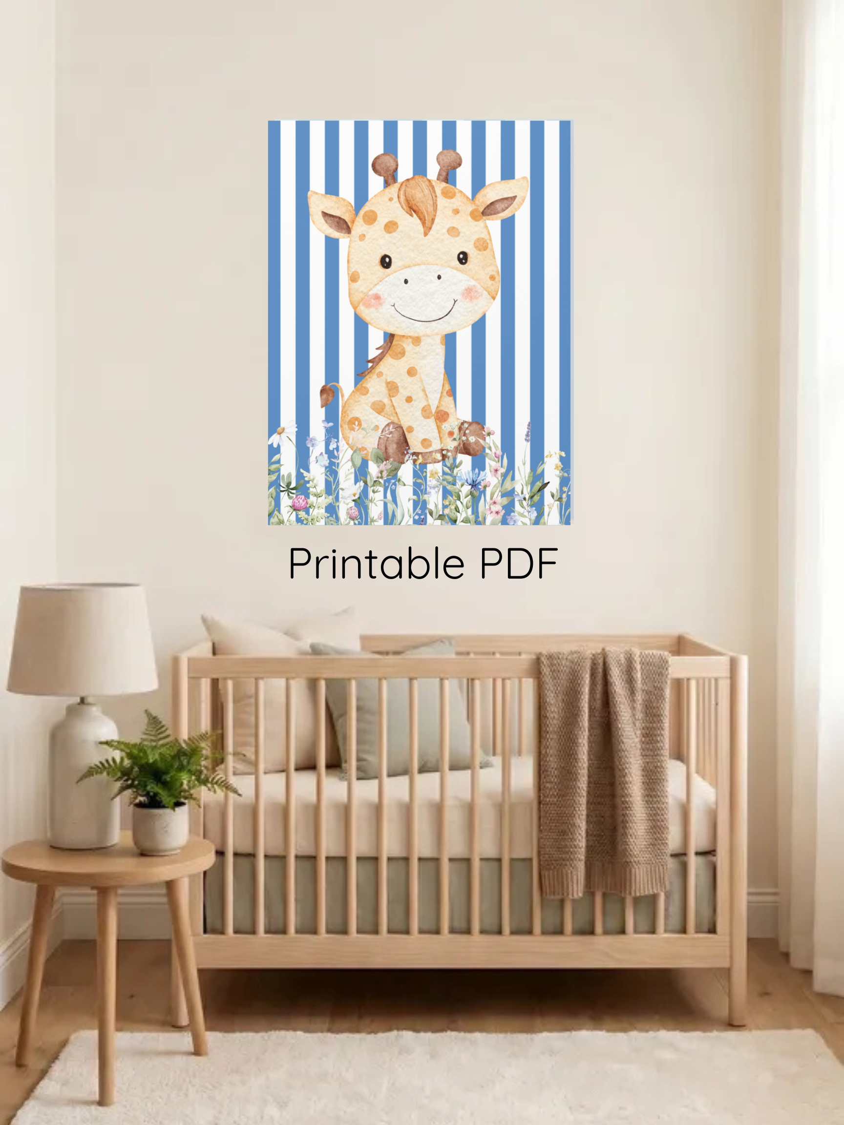 Cute Giraffe Nursery Art | Safari Nursery Decor