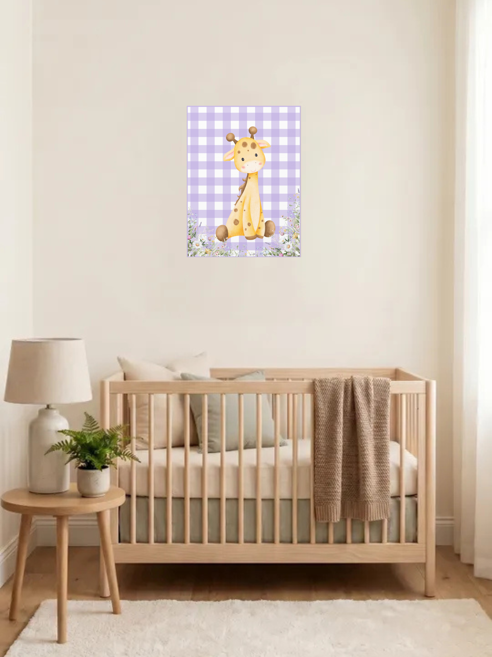Cute Giraffe Nursery Art Canvas | Safari Nursery Decor