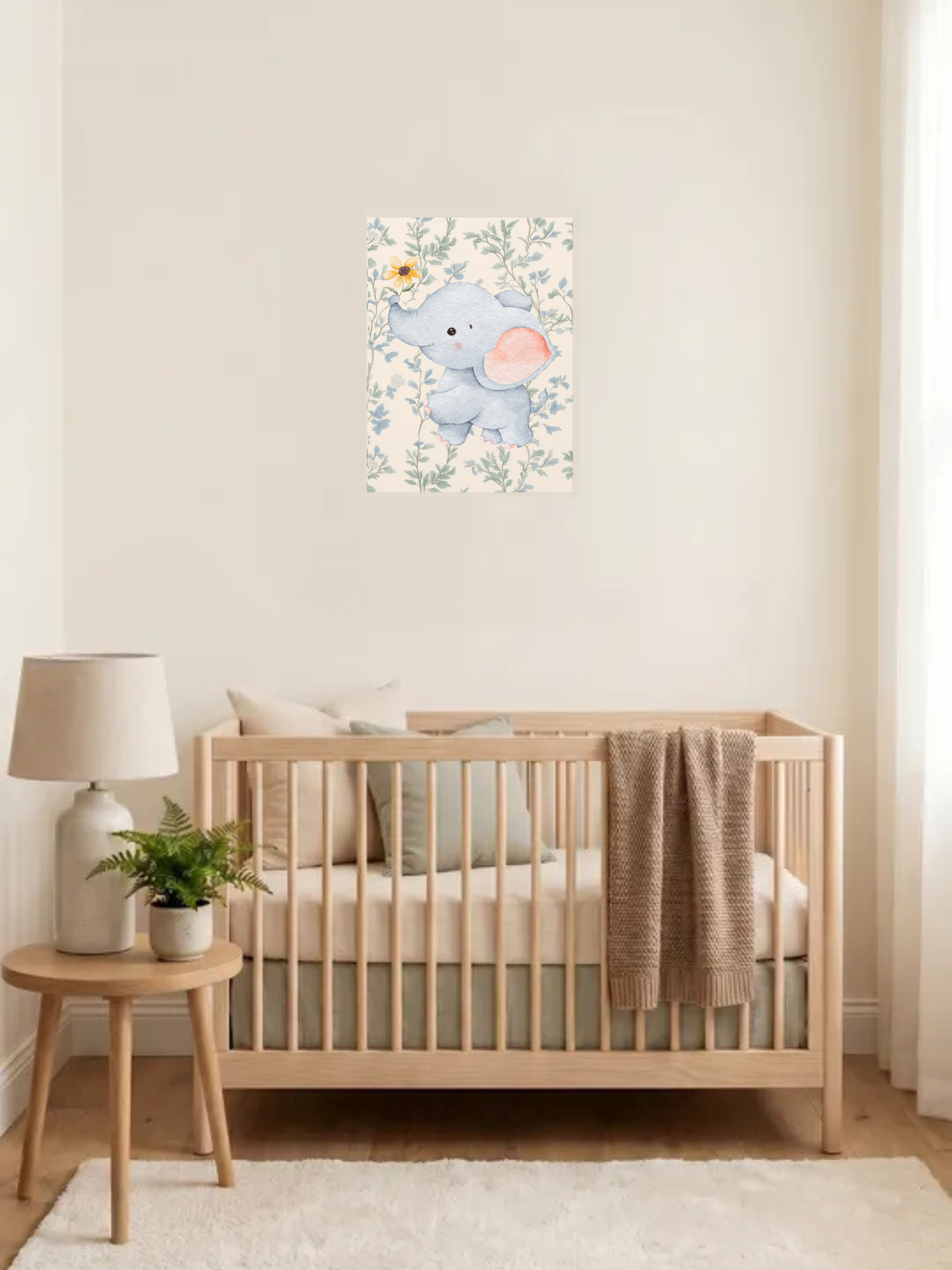 Watercolor Baby Elephant Themed Nursery Art | Safari Nursery Decor