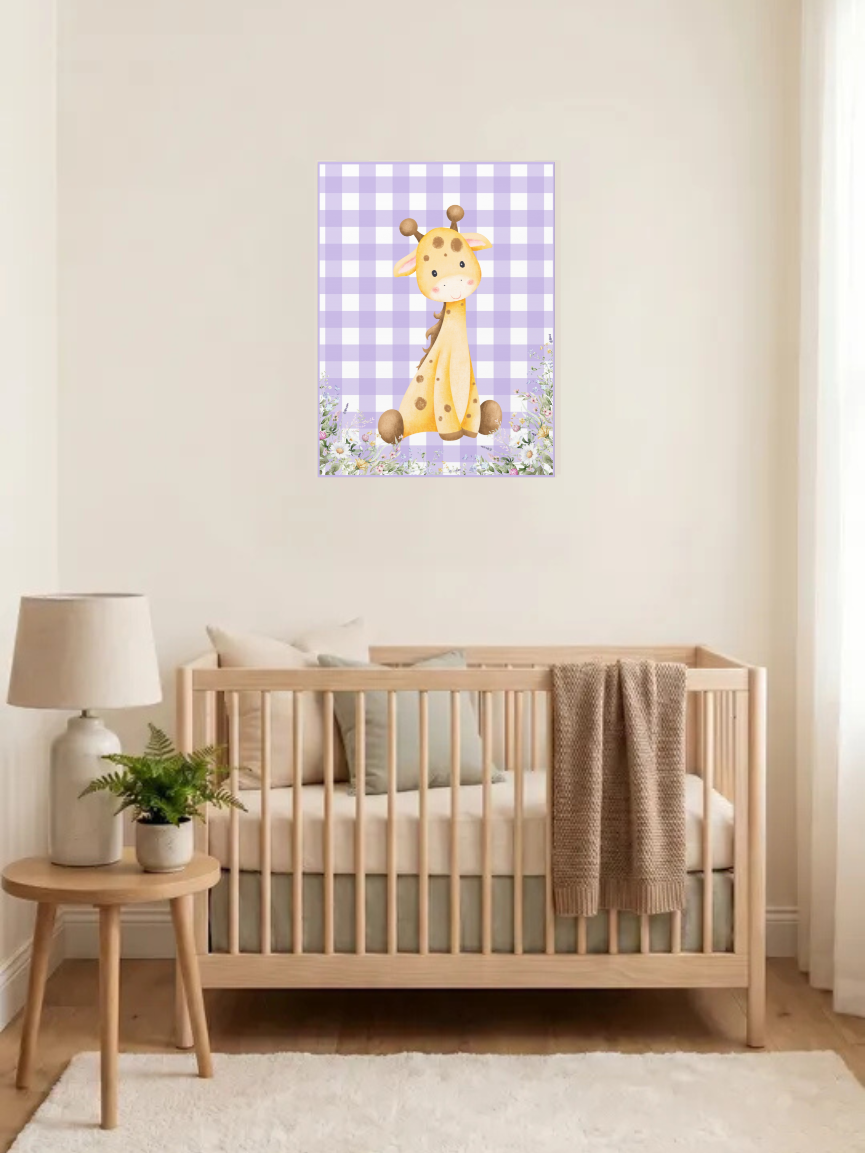 Cute Giraffe Nursery Art Canvas | Safari Nursery Decor