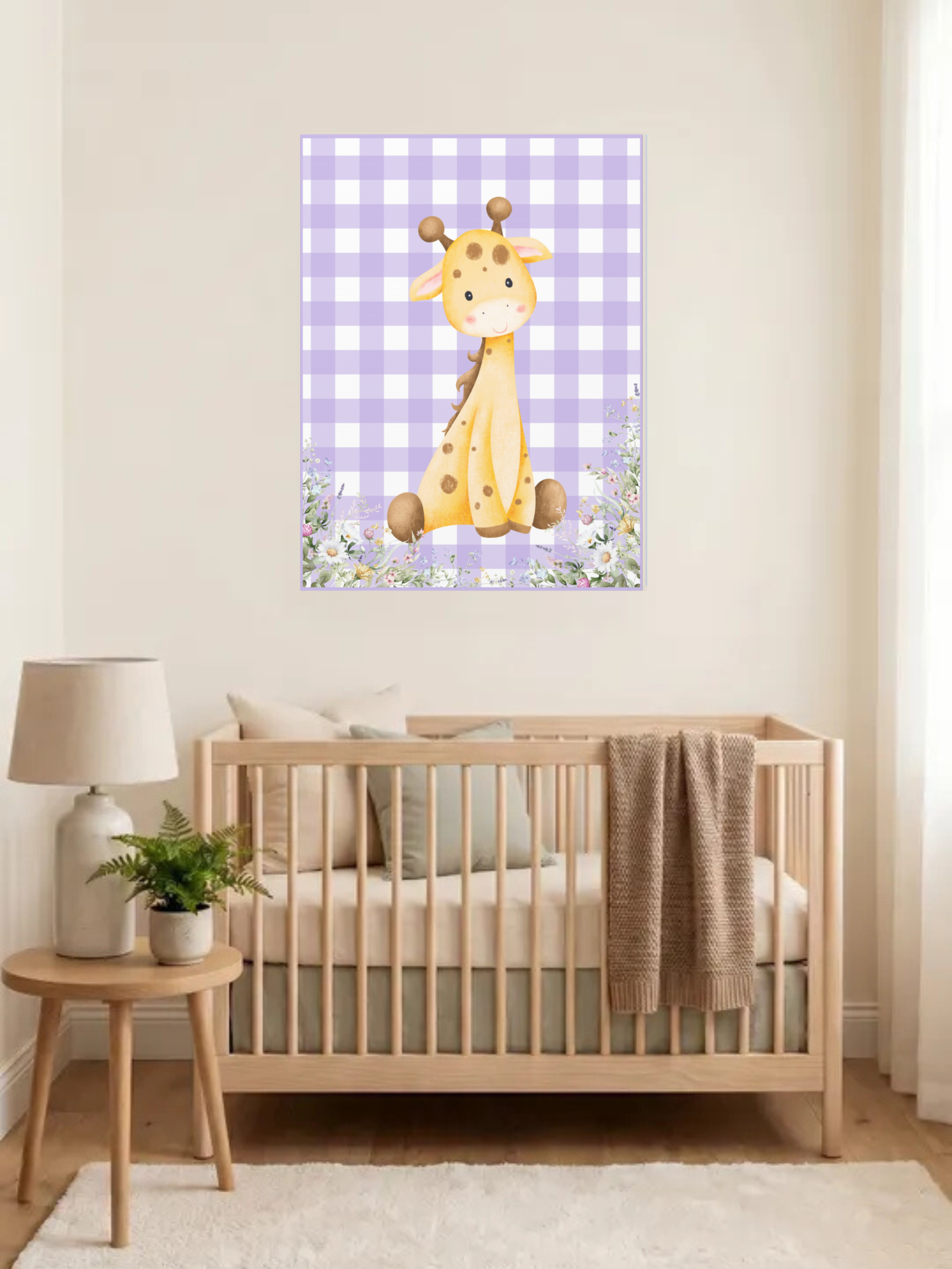 Cute Giraffe Nursery Art Canvas | Safari Nursery Decor