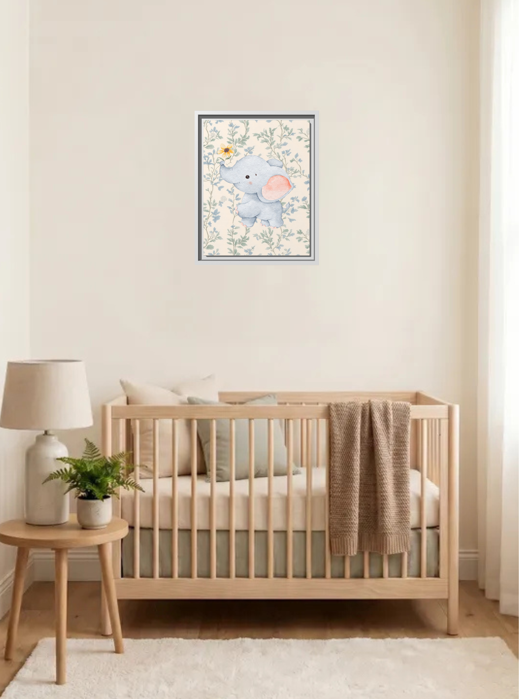Watercolor Baby Elephant Themed Nursery Art | Safari Nursery Decor