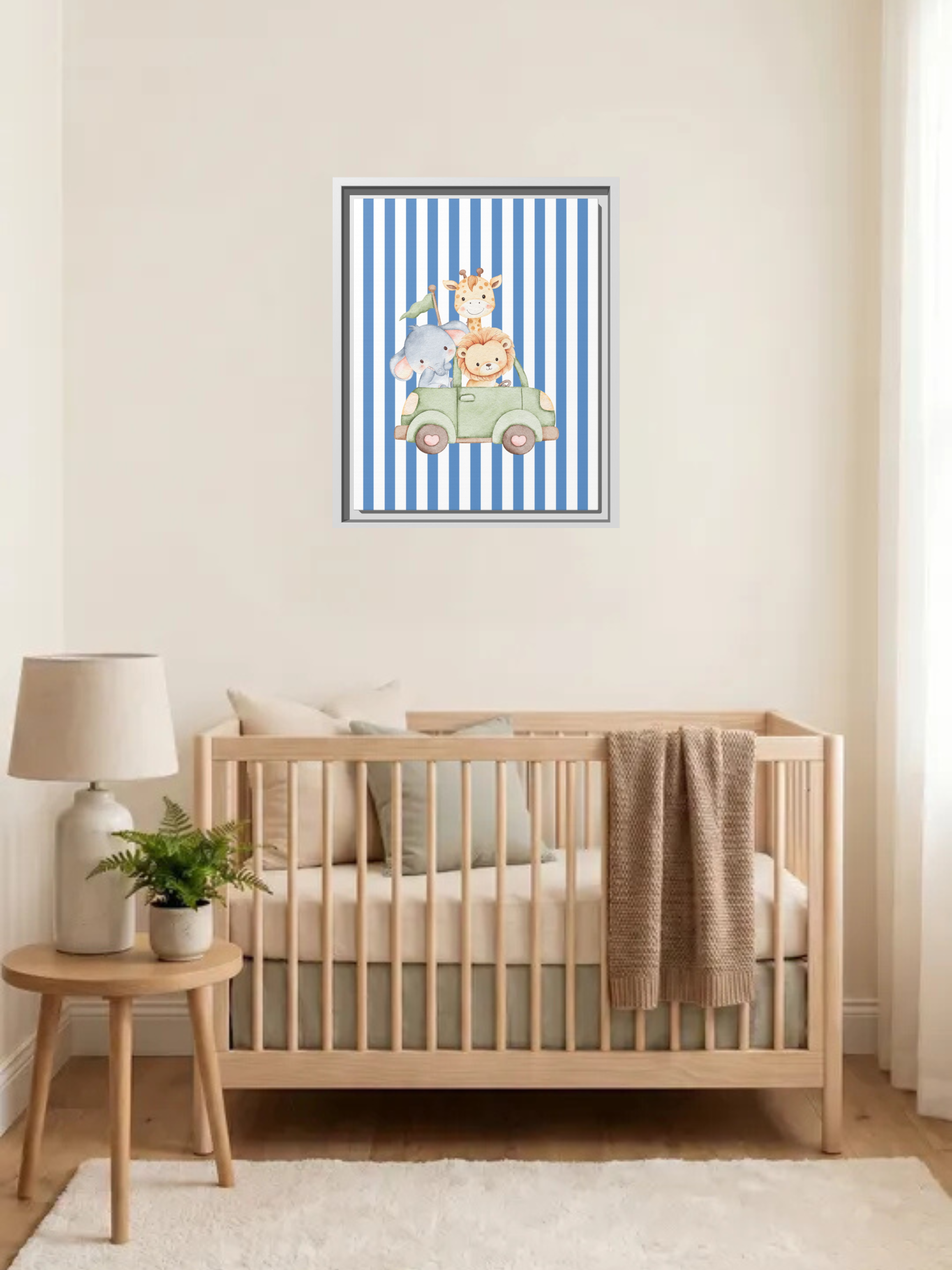 Safari Animal Trio Nursery Art | Baby Room Artwork