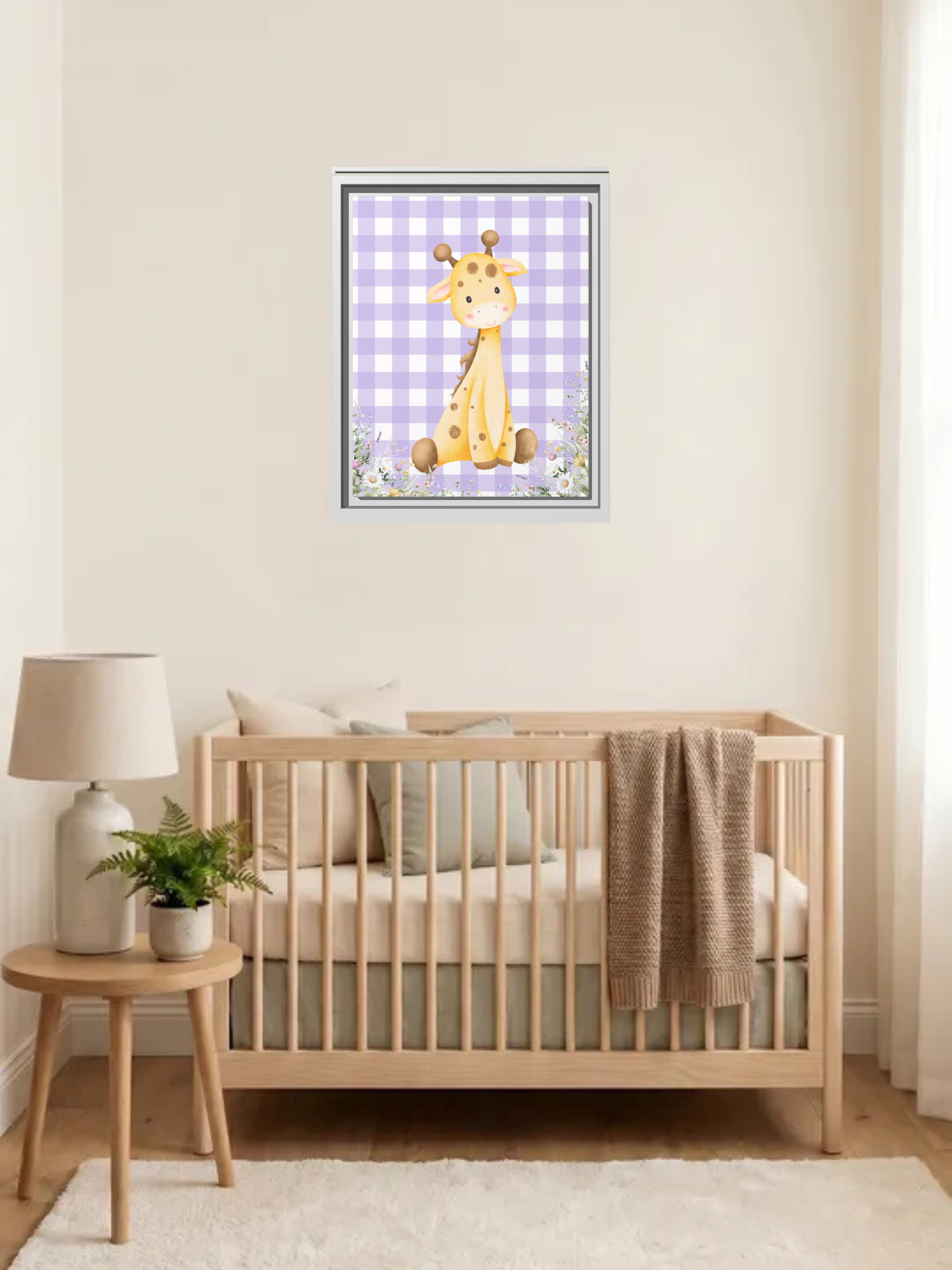 Cute Giraffe Nursery Art Canvas | Safari Nursery Decor
