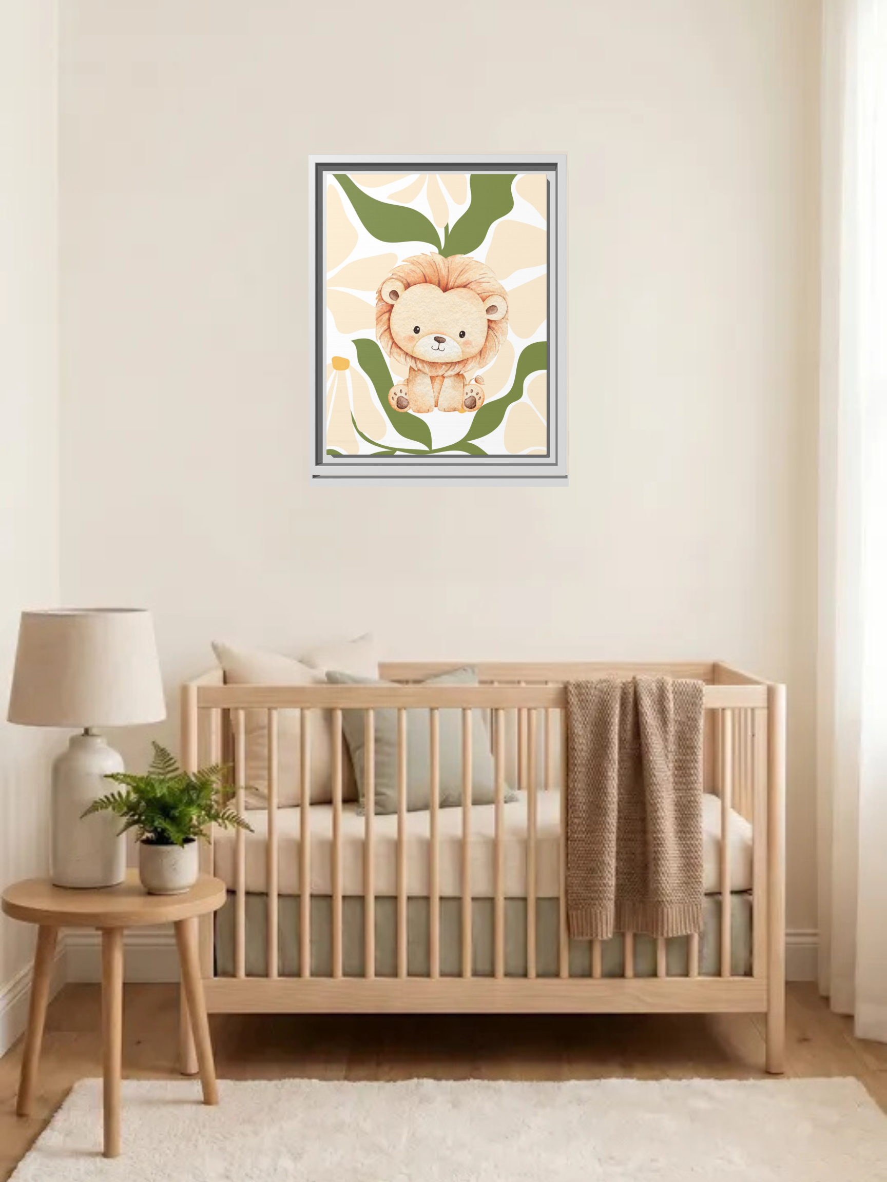 Cute Watercolor Lion Nursery Wall Art | Safari Nursery Decor