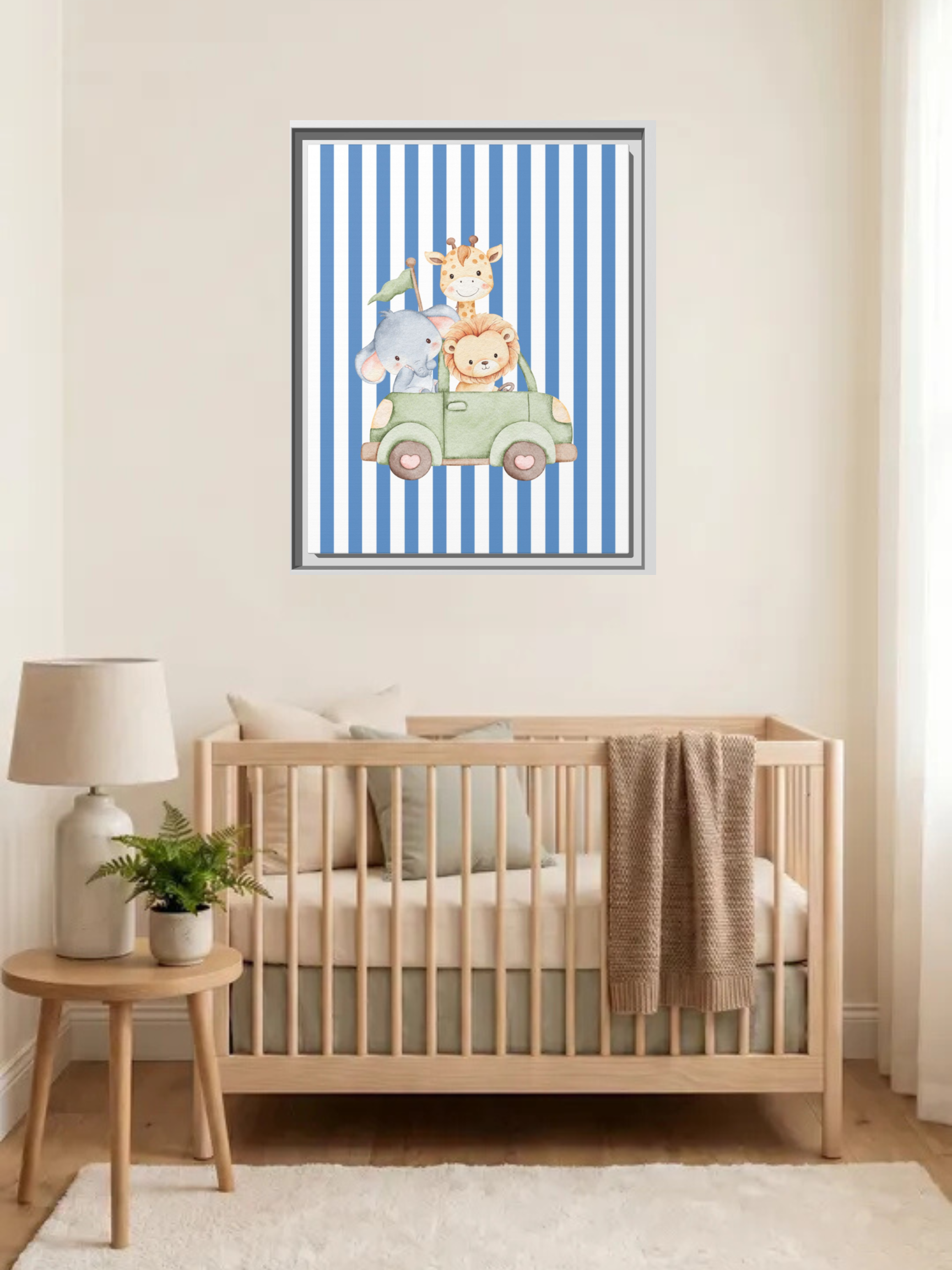 Safari Animal Trio Nursery Art | Baby Room Artwork