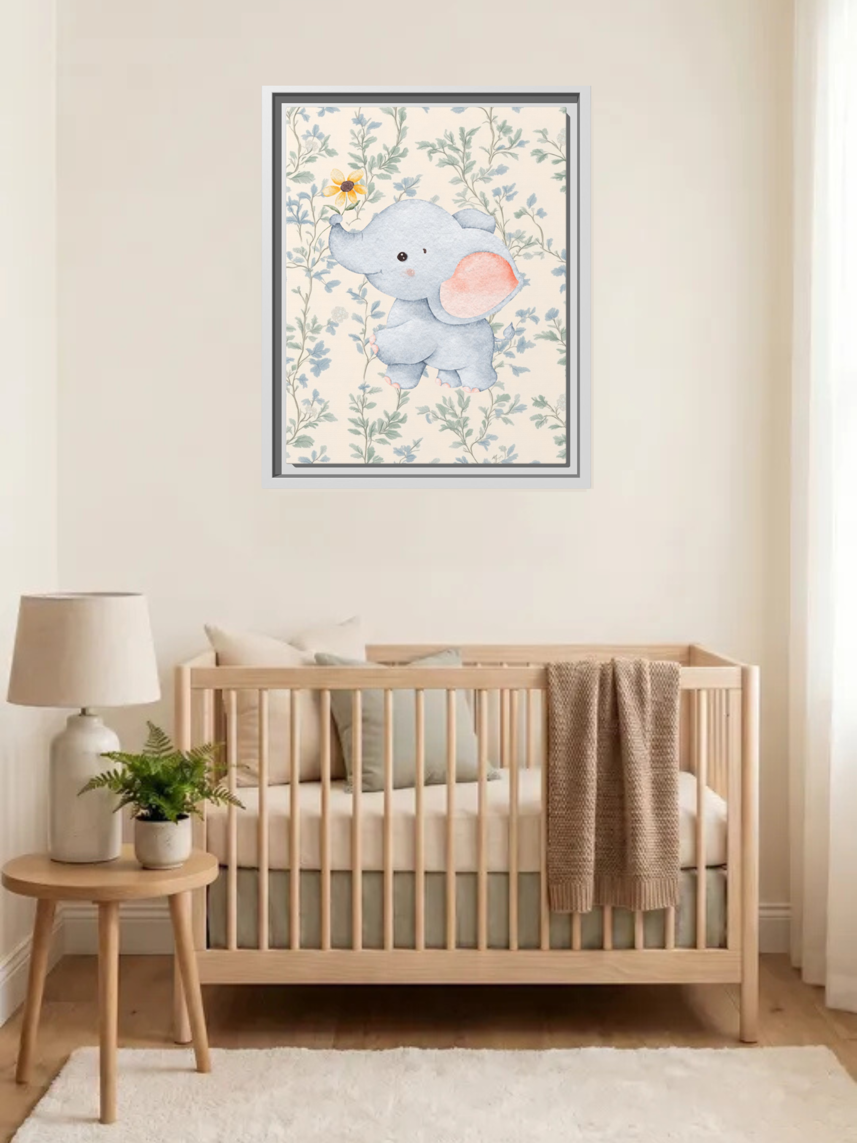 Watercolor Baby Elephant Themed Nursery Art | Safari Nursery Decor