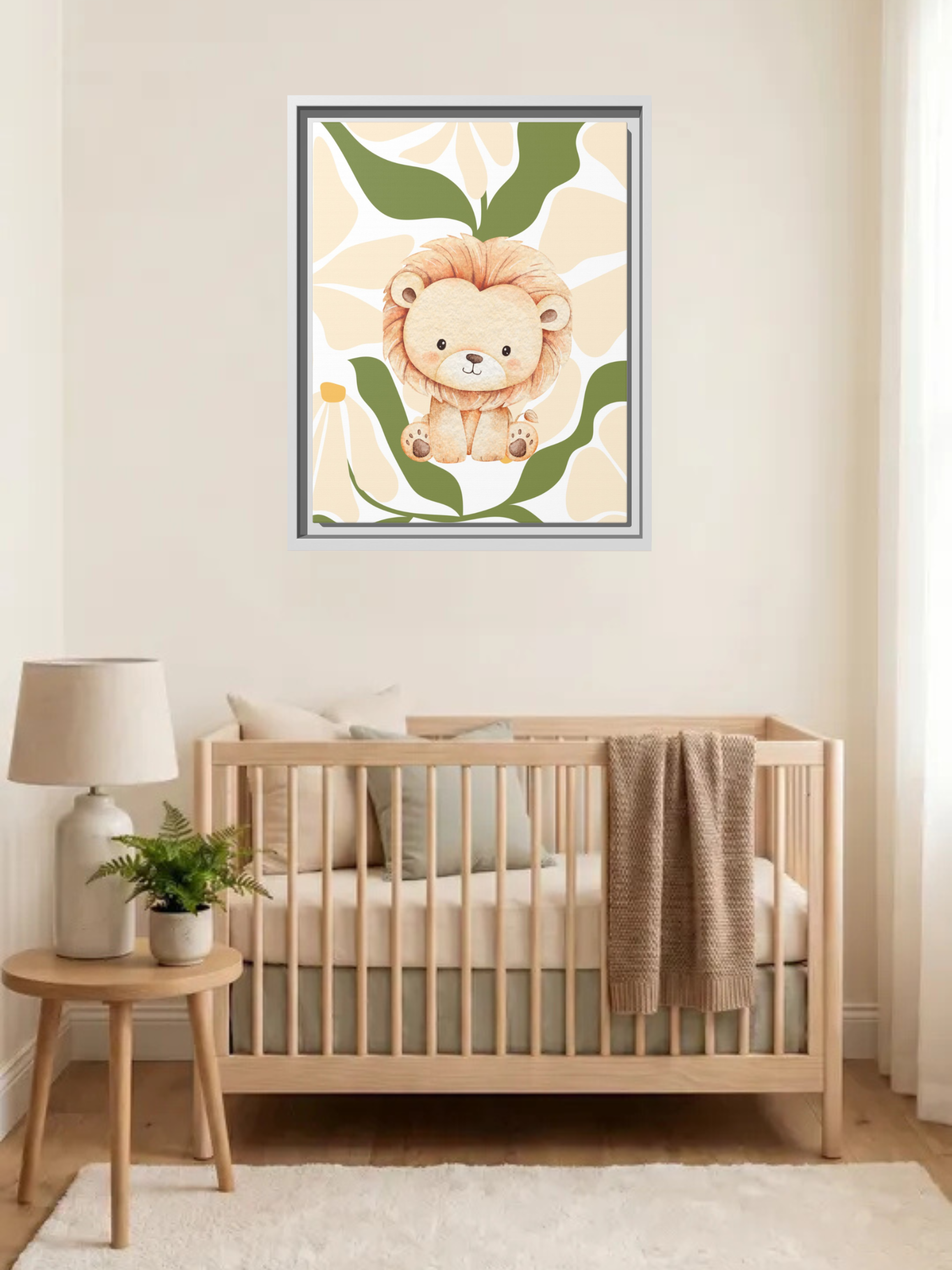 Cute Watercolor Lion Nursery Wall Art | Safari Nursery Decor